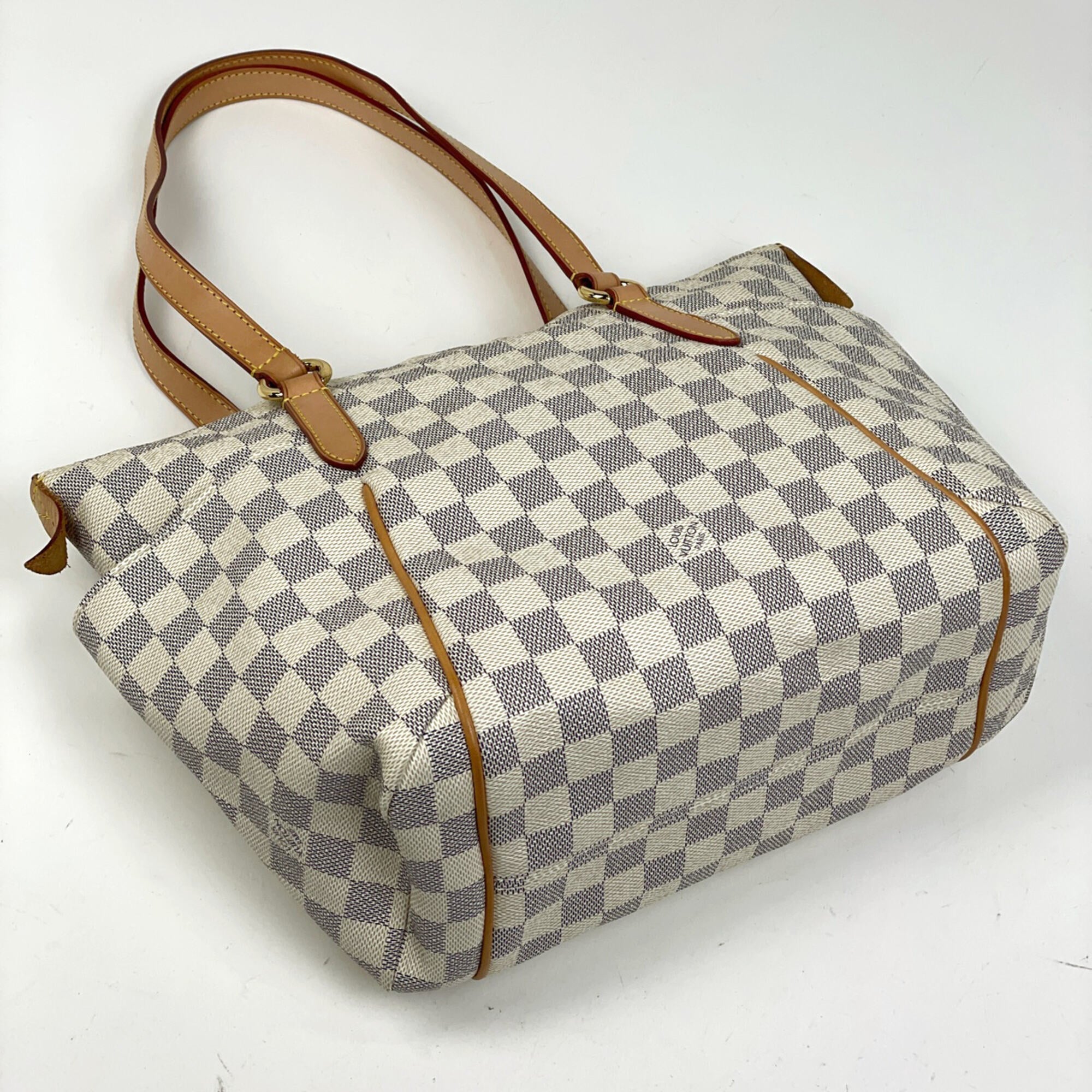 Louis Vuitton White Damier Azur Shoulder Bag Tote Bag (Pre-Owned)
