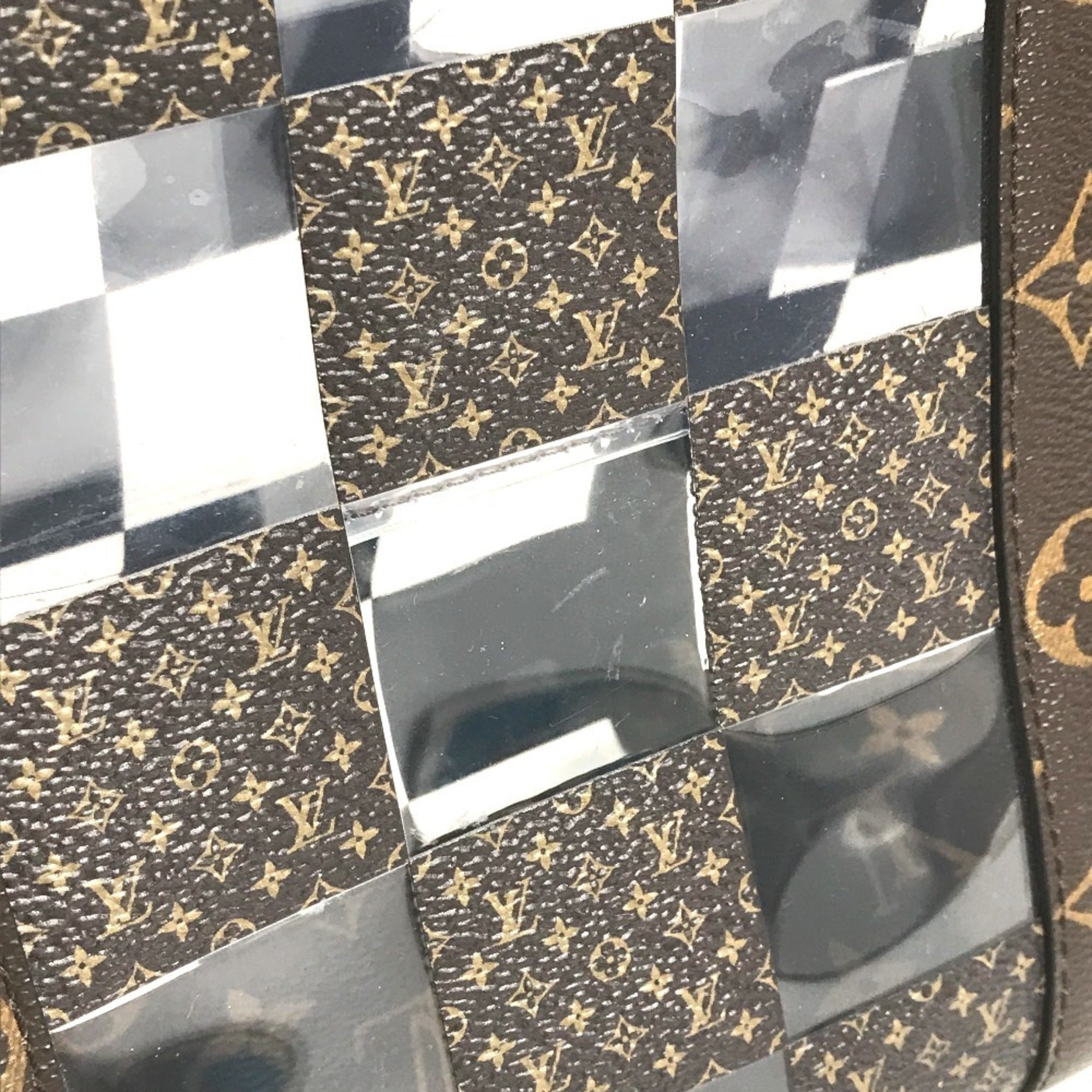 Louis Vuitton Brown Clear Monogram Vinyl Handbag Tote Bag (Pre-Owned)