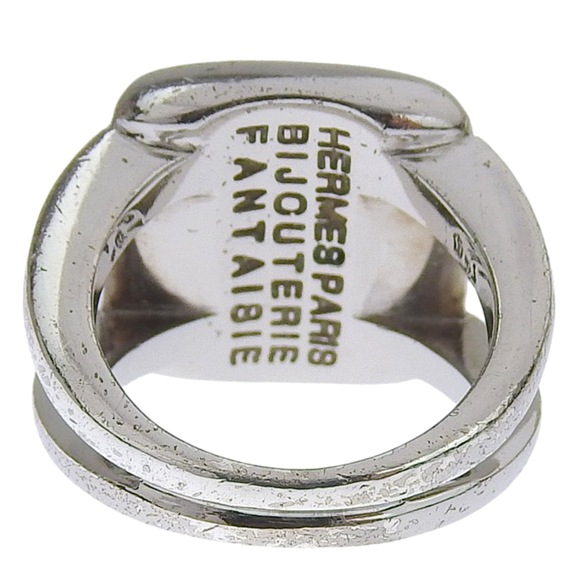 Hermes Silver Shell Silver 925 Band Ring (Pre-Owned)