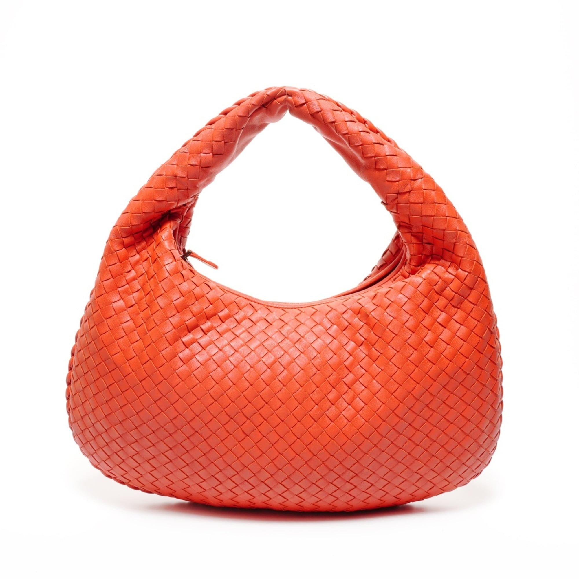 Bottega Veneta Red Color Intrecciato Handbag (Pre-Owned)