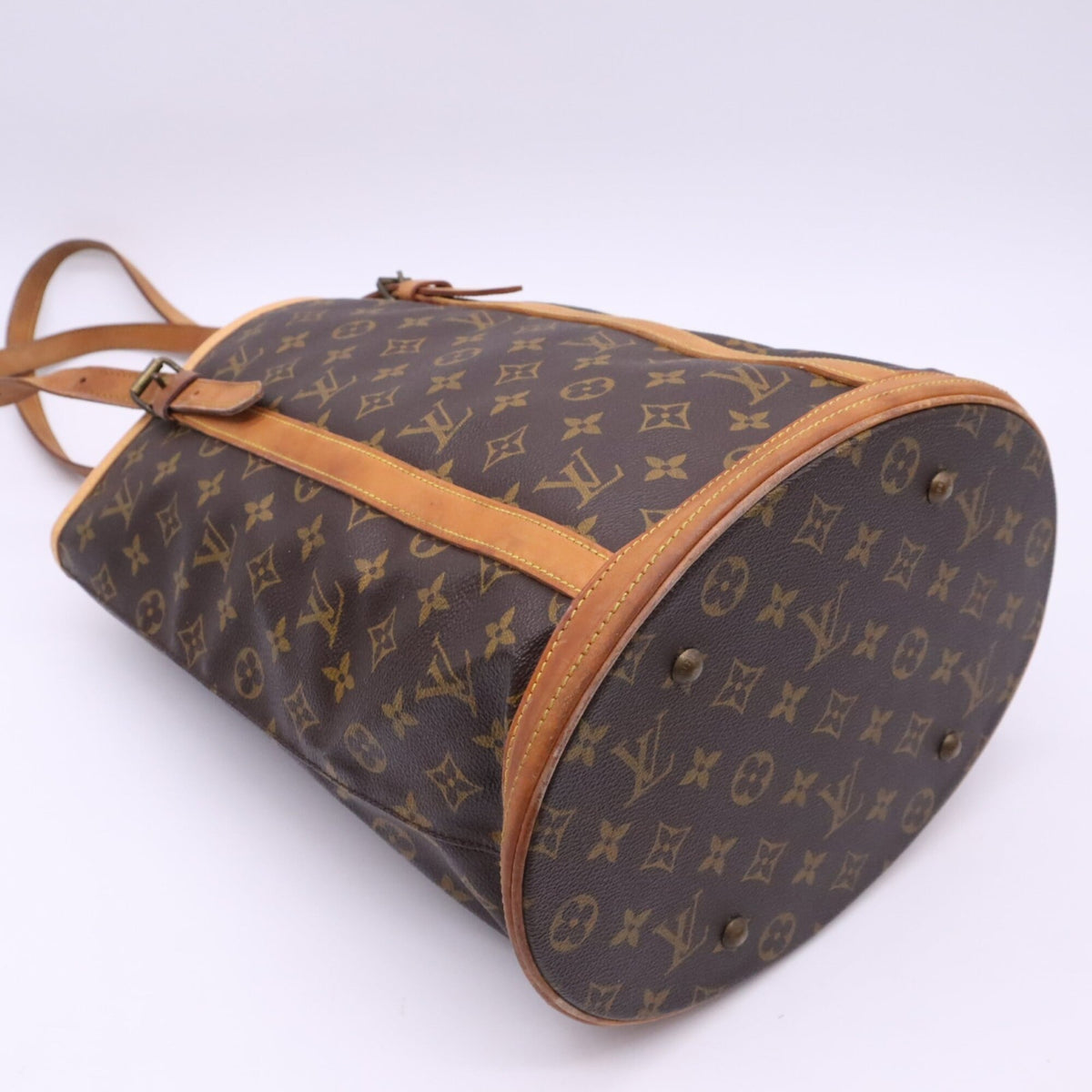 Louis Vuitton Monogram Beige Brown Coated Canvas Leather Handbag (Pre-Owned)