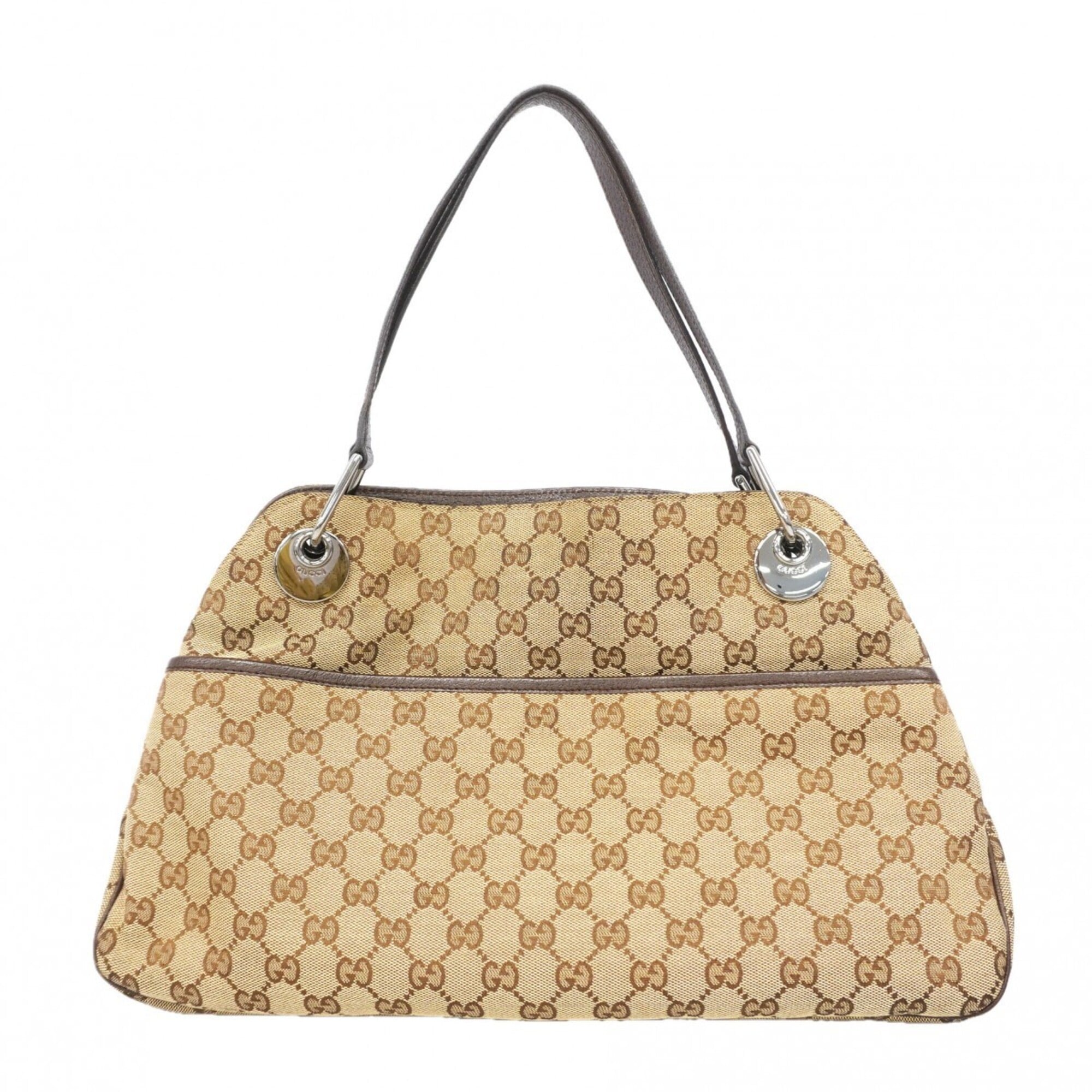 Gucci Brown Canvas Shoulder Bag (Pre-Owned)