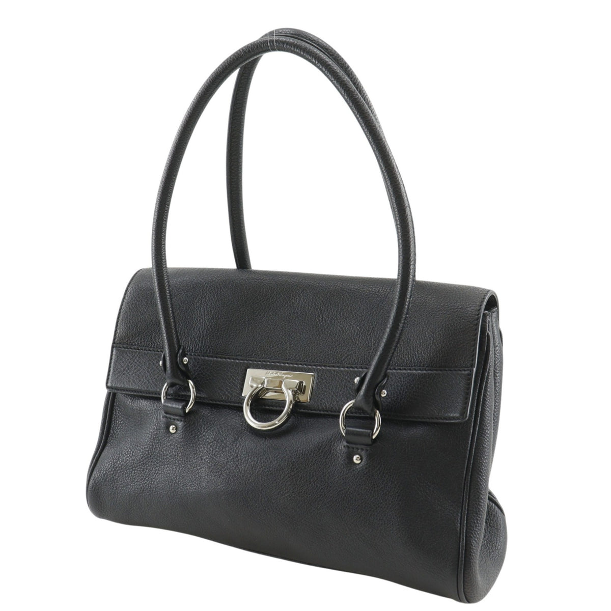 Salvatore Ferragamo Black Leather Tote Bag (Pre-Owned)