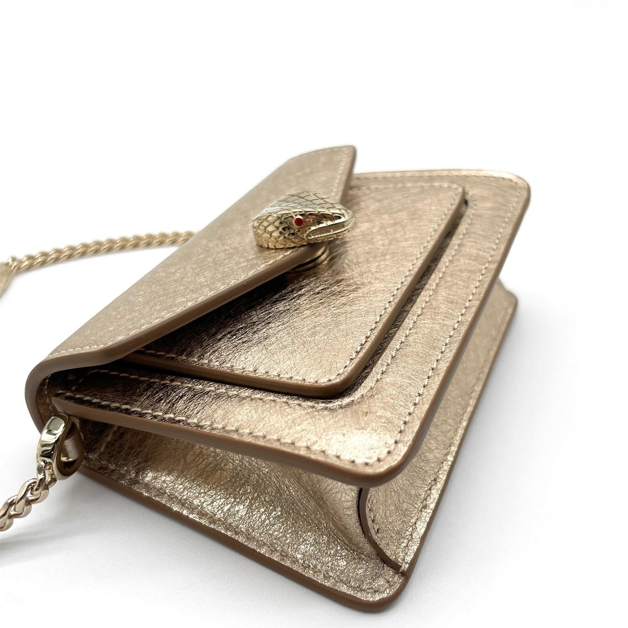 Bvlgari Champagne Gold Leather Shoulder Bag (Pre-Owned)