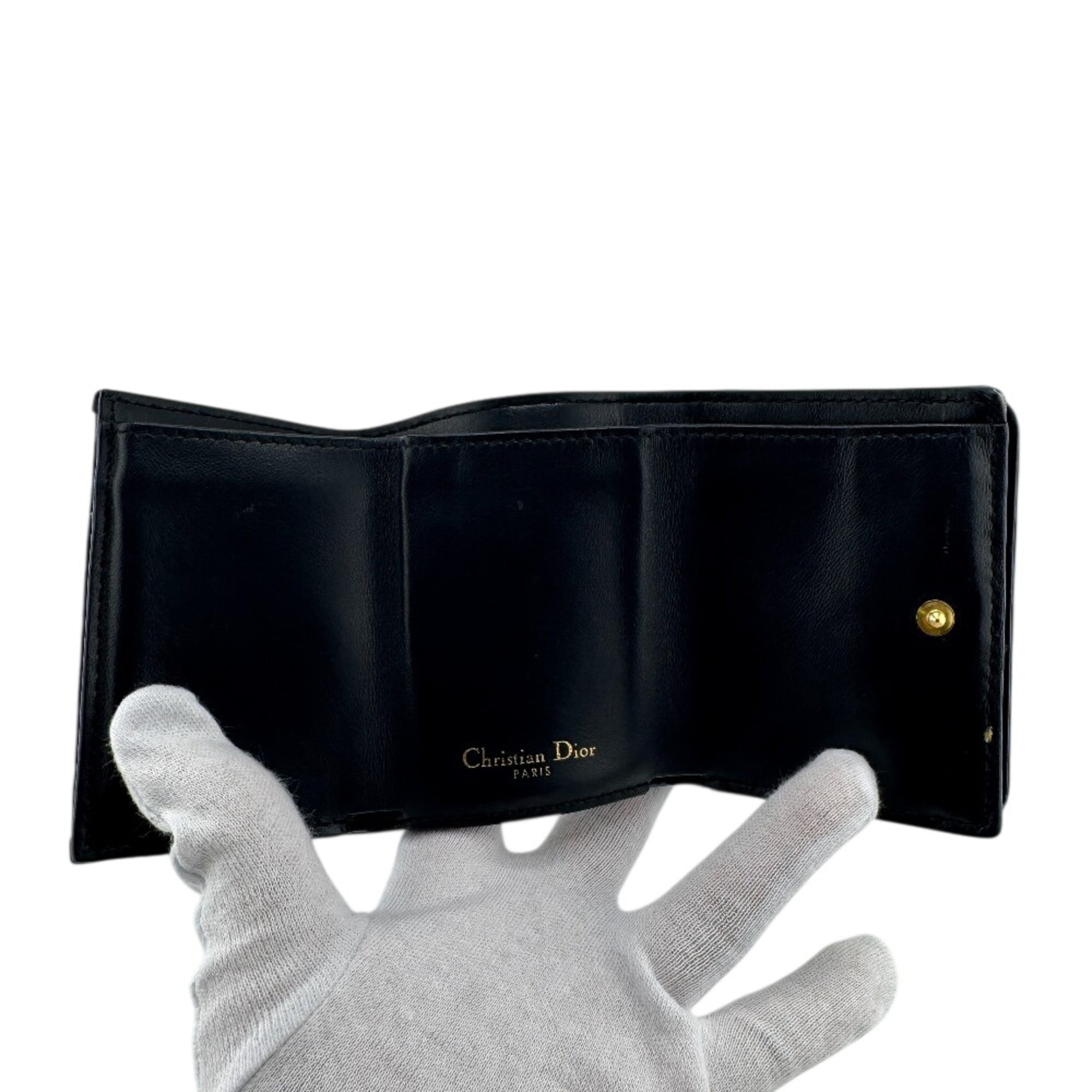Christian Dior Navy Canvas Wallet (Tri-Fold) (Pre-Owned)