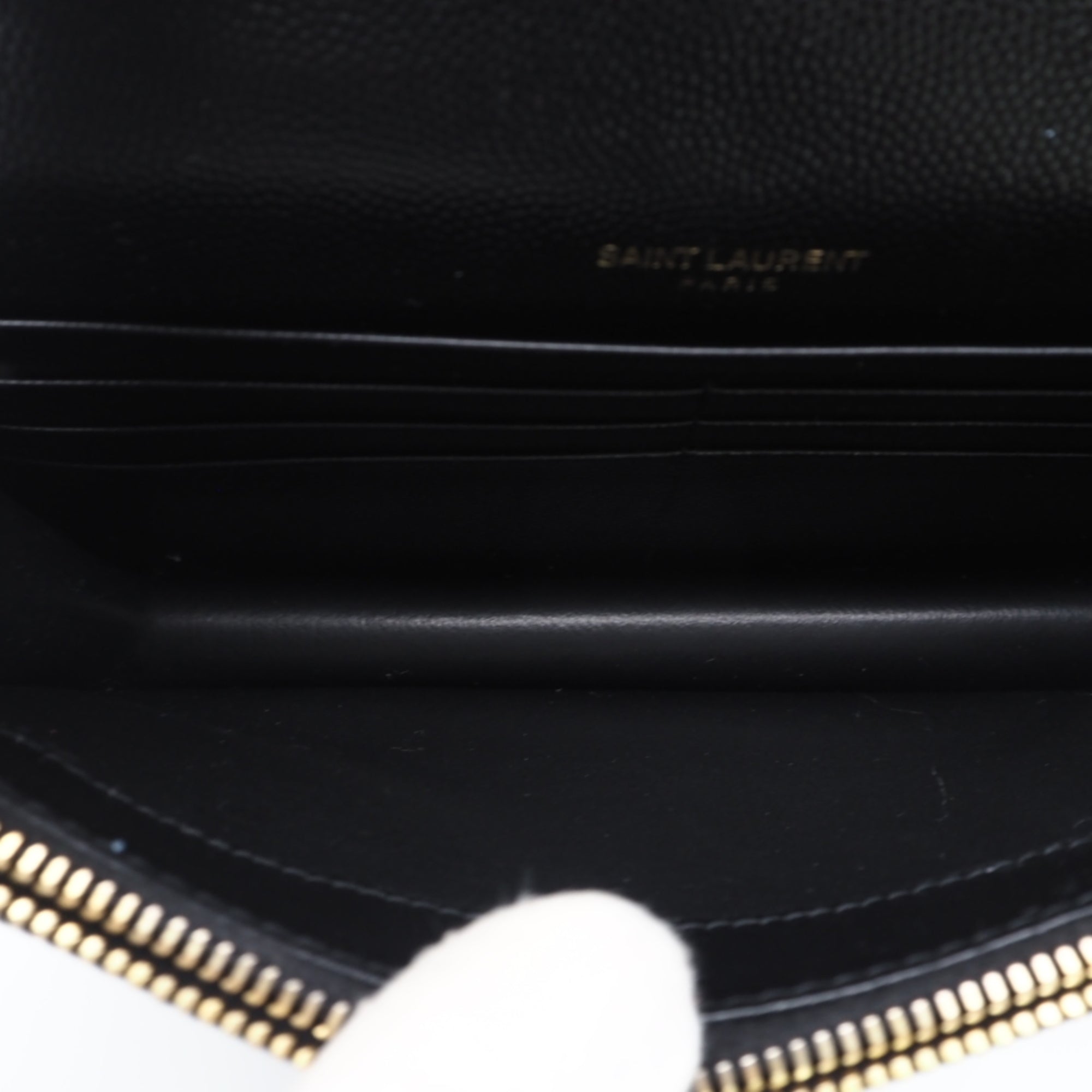 Yves Saint Laurent Black Leather Chain/Shoulder Wallet (Pre-Owned)