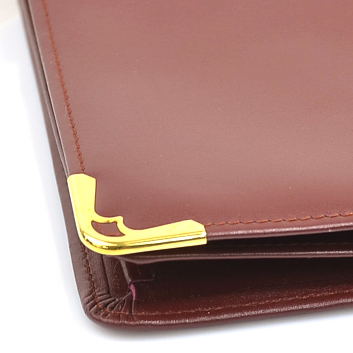 Cartier Burgundy Leather Clutch Bag (Pre-Owned)