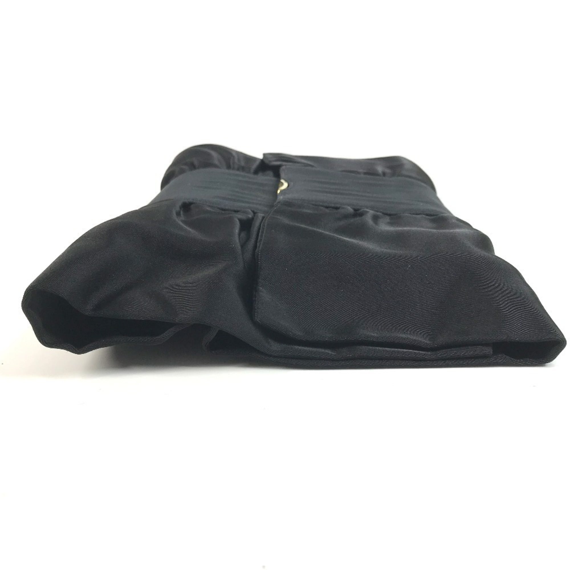 Gucci Black Satin Clutch Bag Handbag (Pre-Owned)