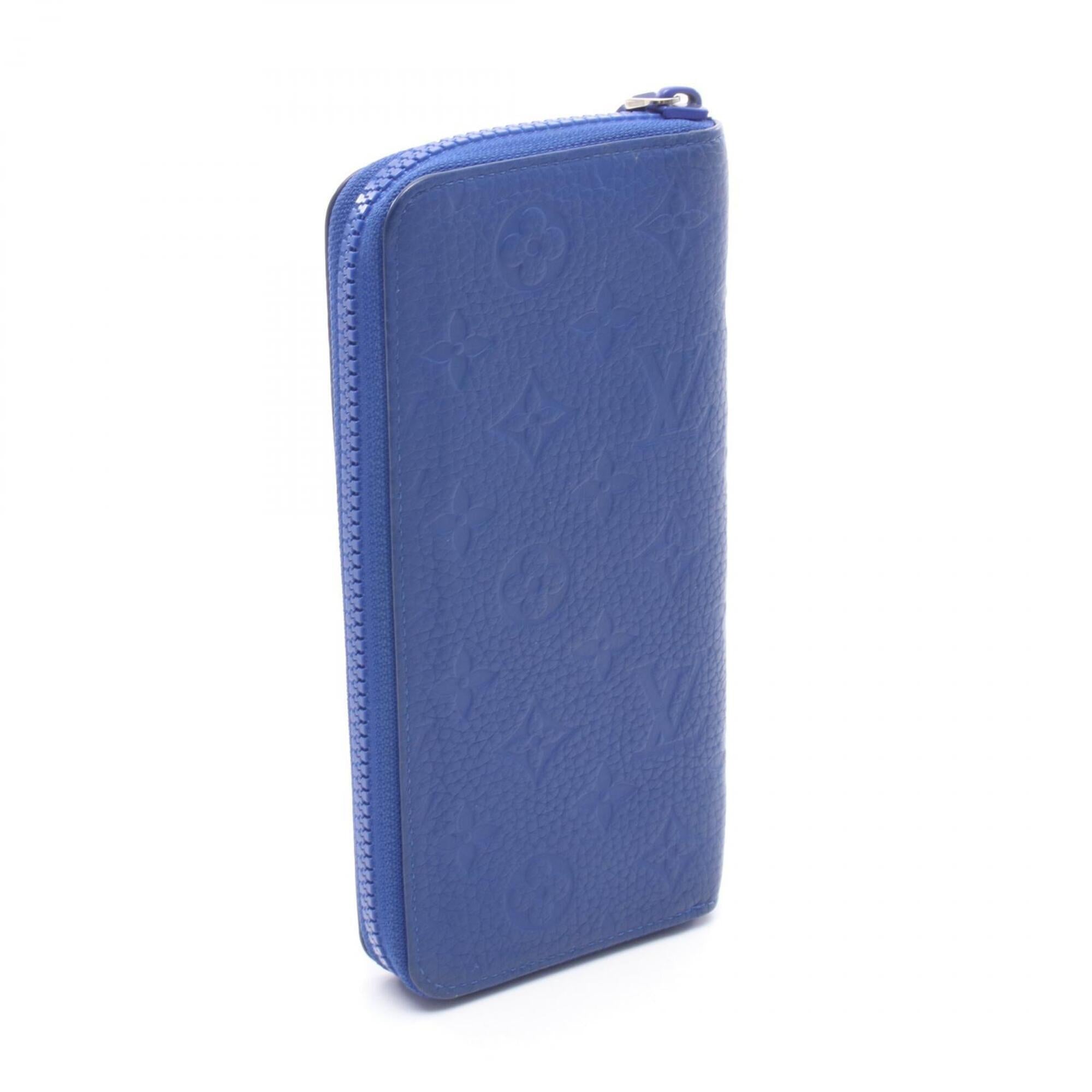 Louis Vuitton Blue Leather Long Wallet (Bi-Fold) (Pre-Owned)