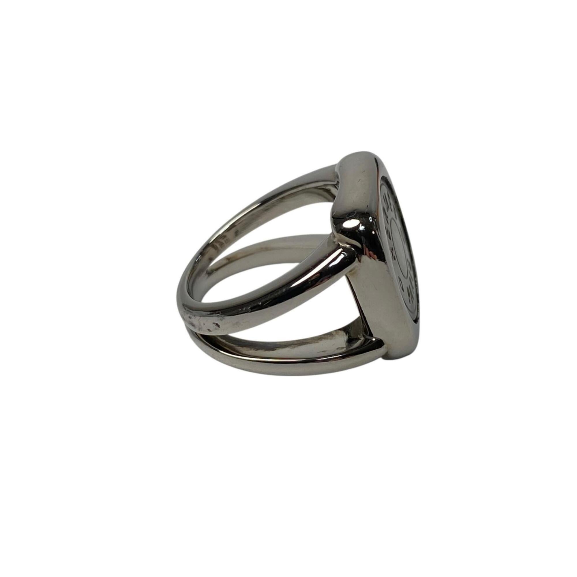 Hermes Silver Metal Shell Band Ring (Pre-Owned)