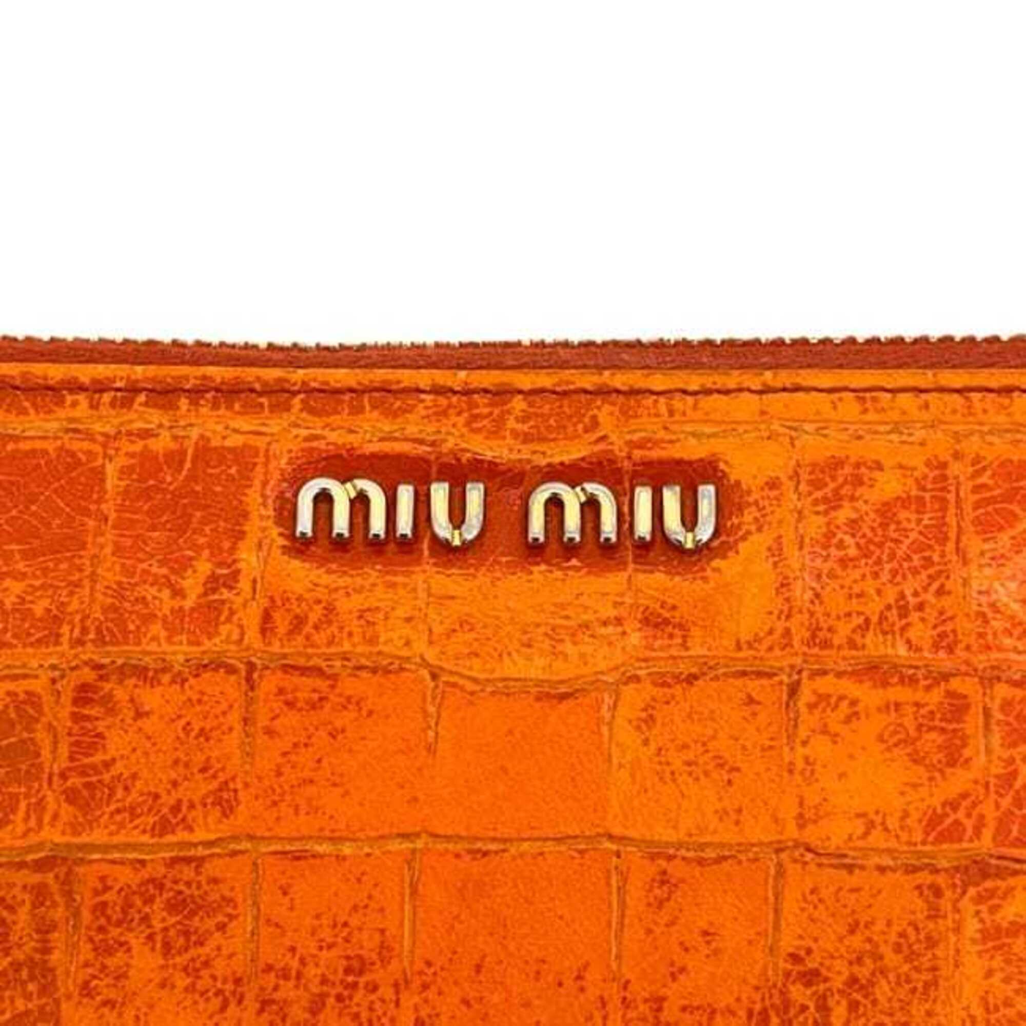 Miu Miu Orange Leather Long Wallet (Bi-Fold) (Pre-Owned)