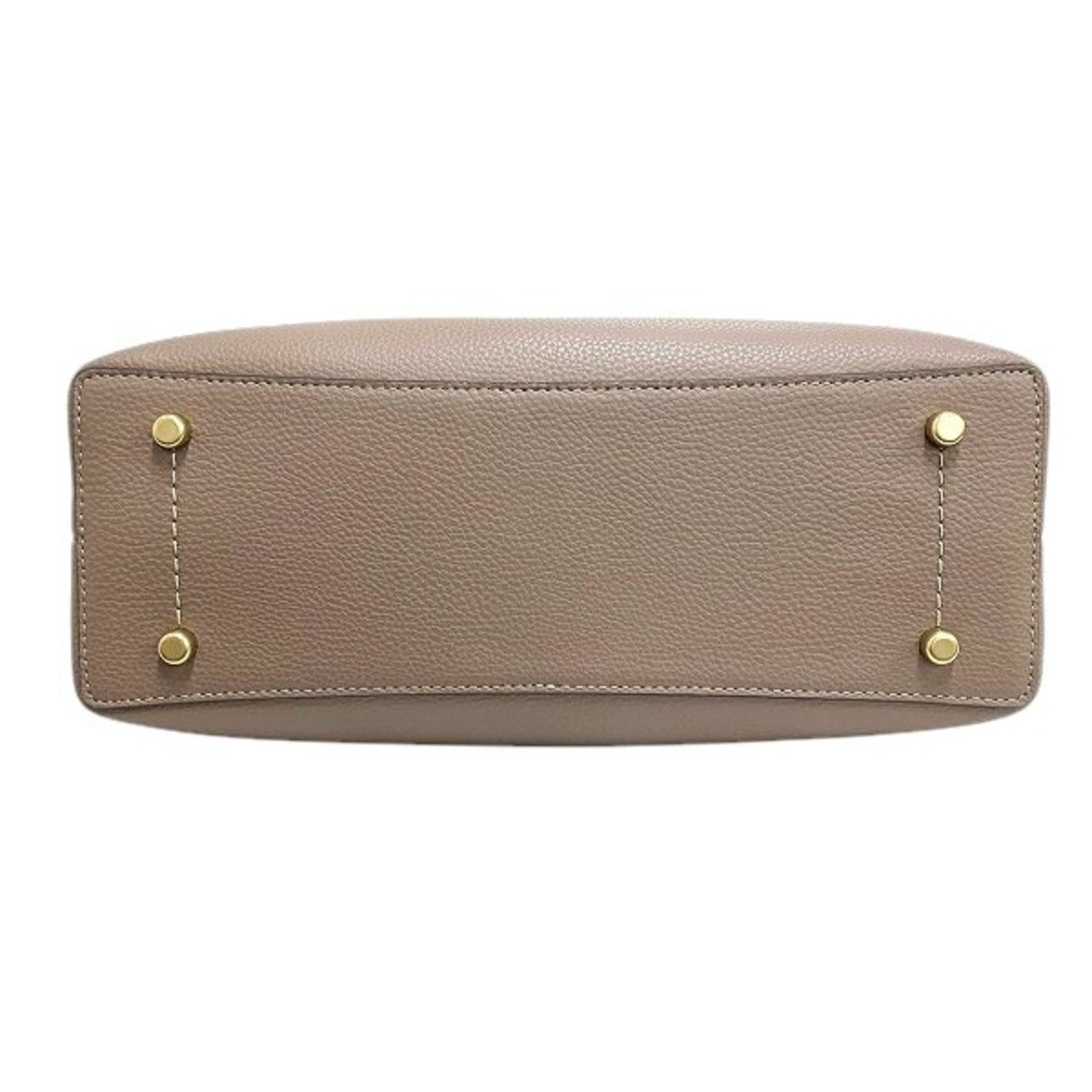 Coach Beige Leather Shoulder Bag (Pre-Owned)