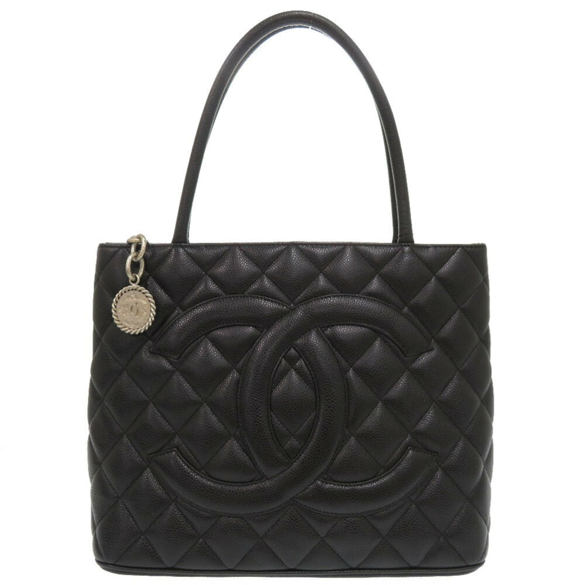Chanel Black Grained Calfskin Tote Bag (Pre-Owned)