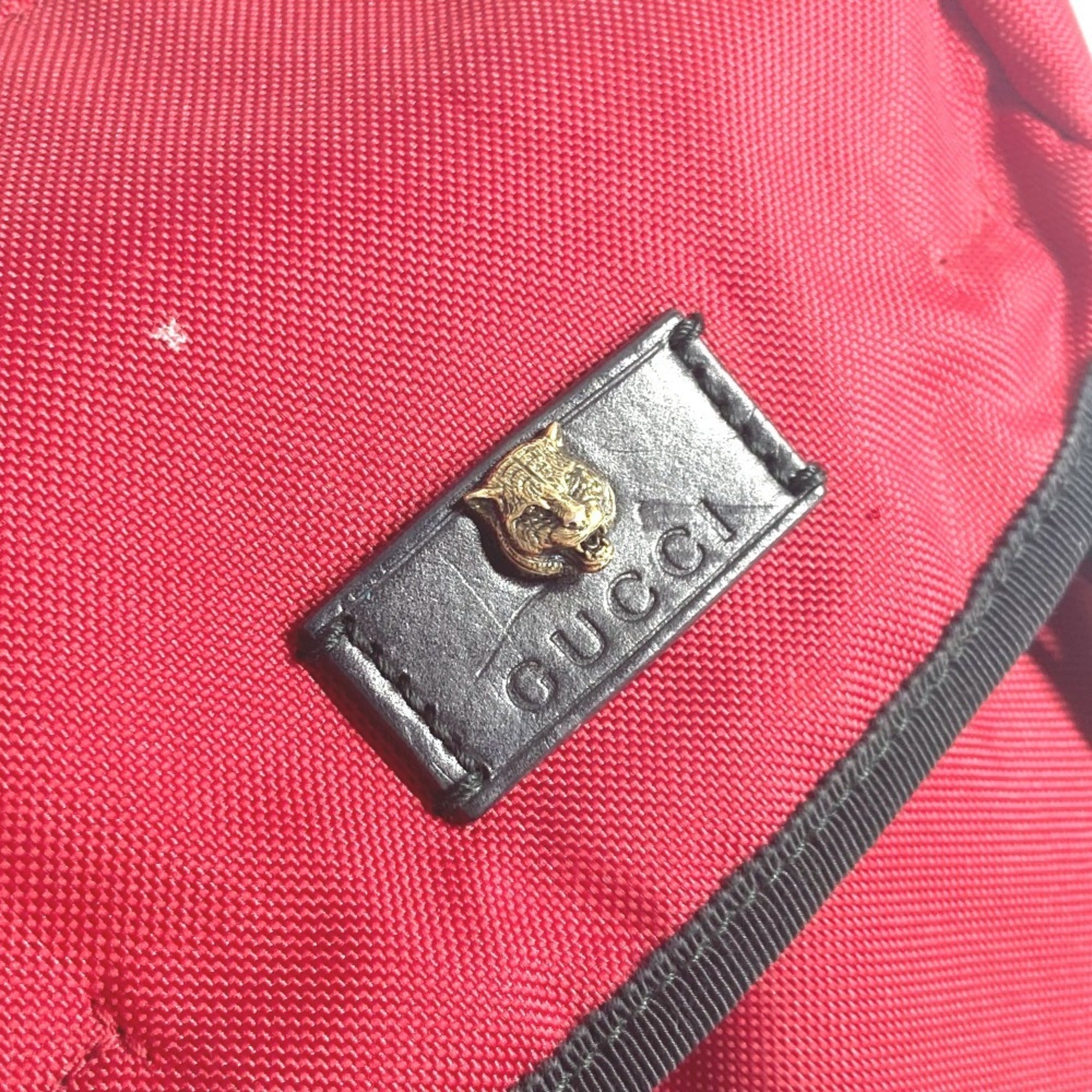 Gucci Black Red Color Nylon Canvas Backpack (Pre-Owned)