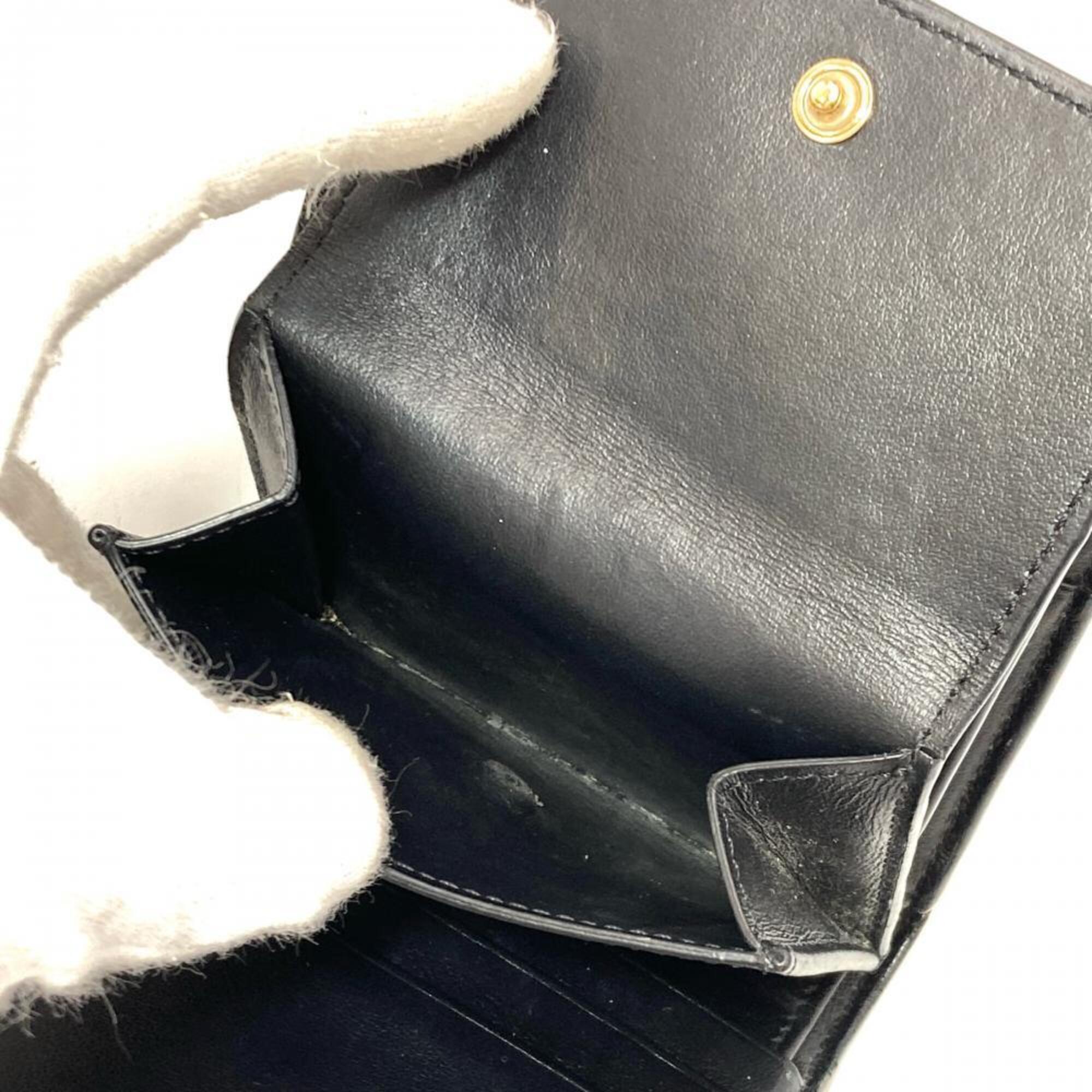 Celine Black Leather Wallet (Tri-Fold) (Pre-Owned)