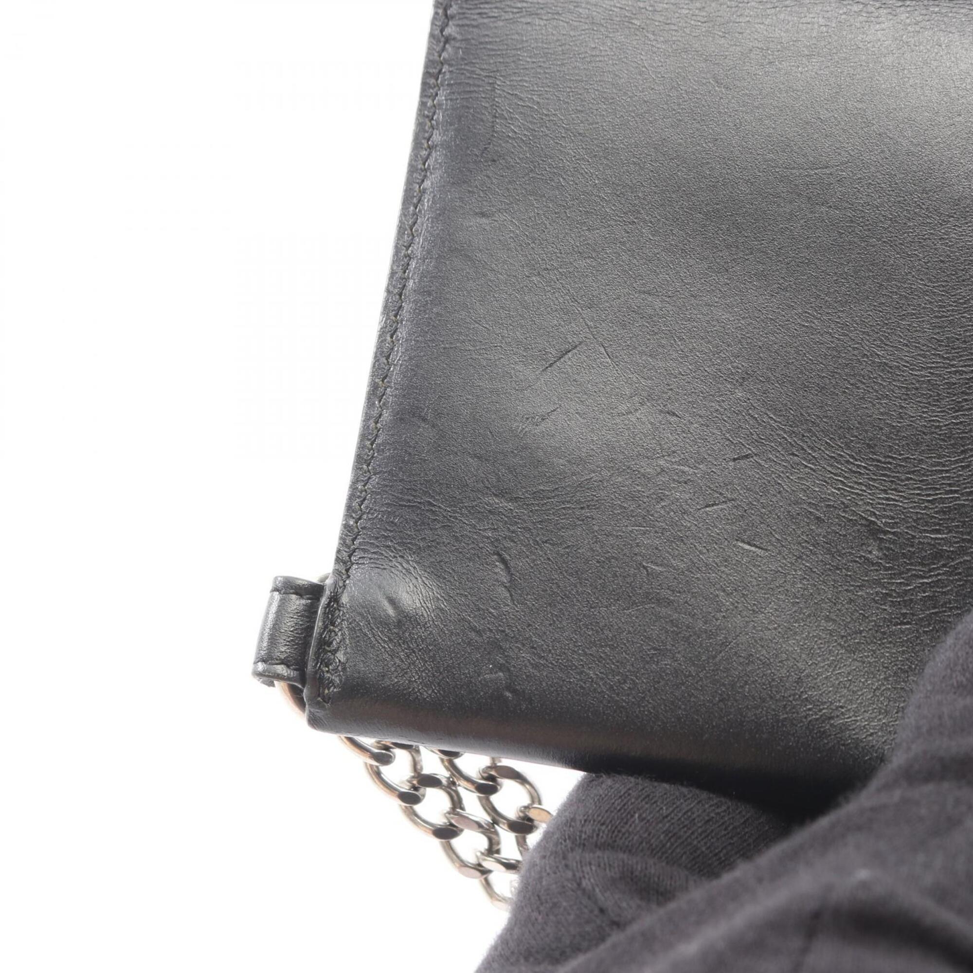 Celine Black Leather Chain/Shoulder Wallet (Pre-Owned)