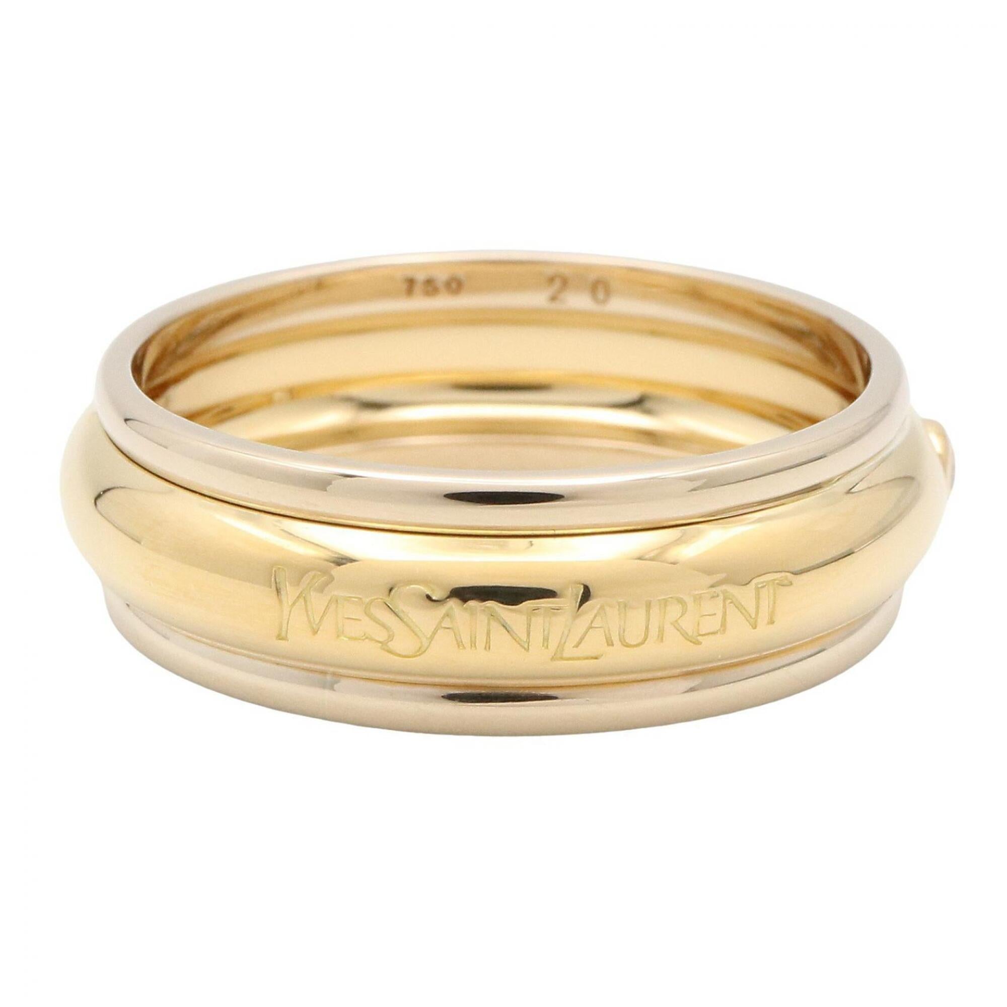 Yves Saint Laurent Gold Clear Yellow Gold (18K) Band Ring (Pre-Owned)