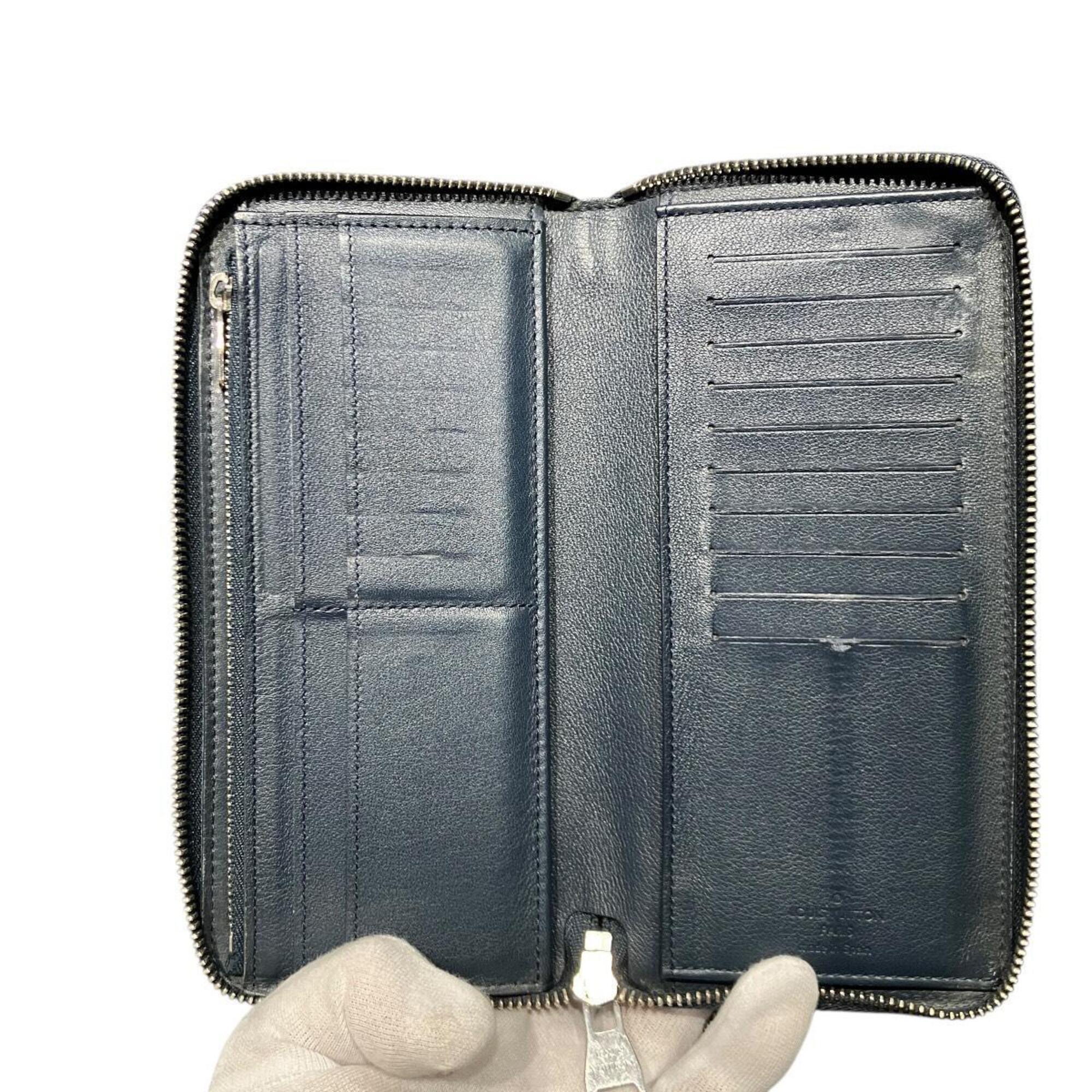Louis Vuitton Blue Taiga Leather Leather Long Wallet (Bi-Fold) (Pre-Owned)