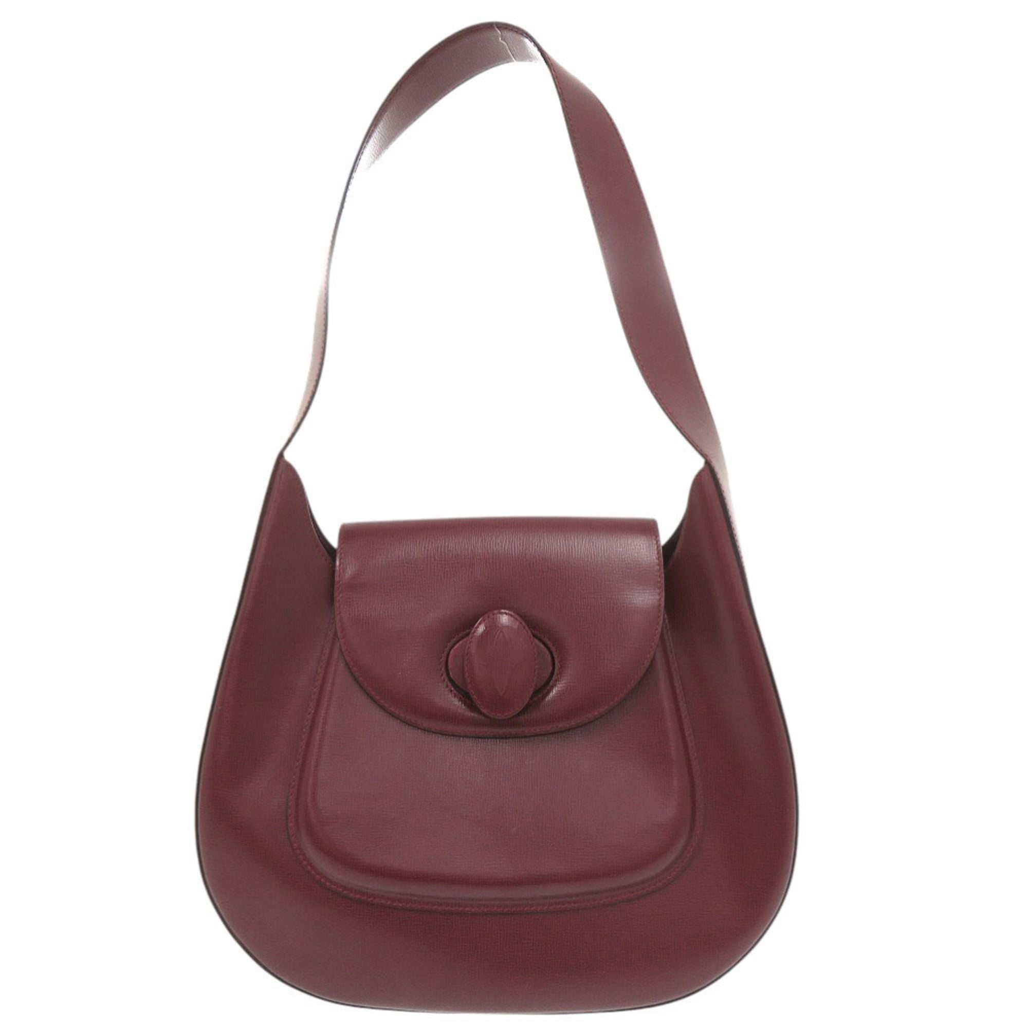 Cartier Bordeaux Leather Shoulder Bag (Pre-Owned)
