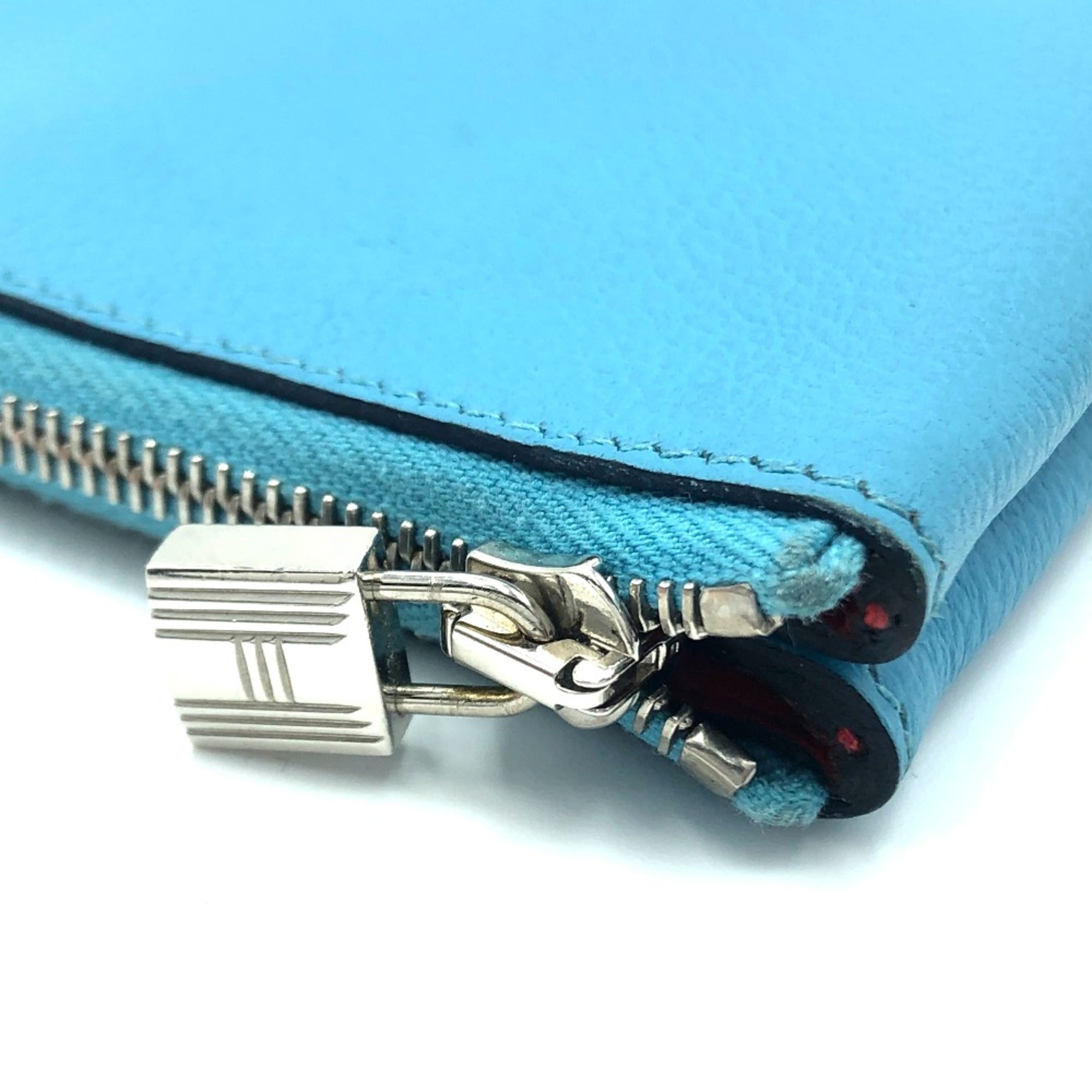 Hermes Blue Leather Pouch (Pre-Owned)