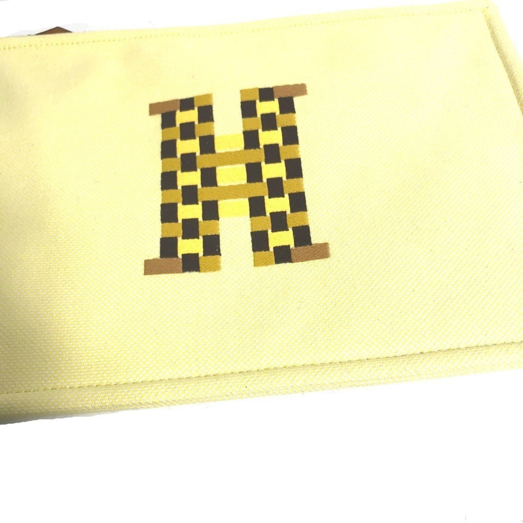 Hermes Yellow Toile H Clutch Bag Pouch (Pre-Owned)