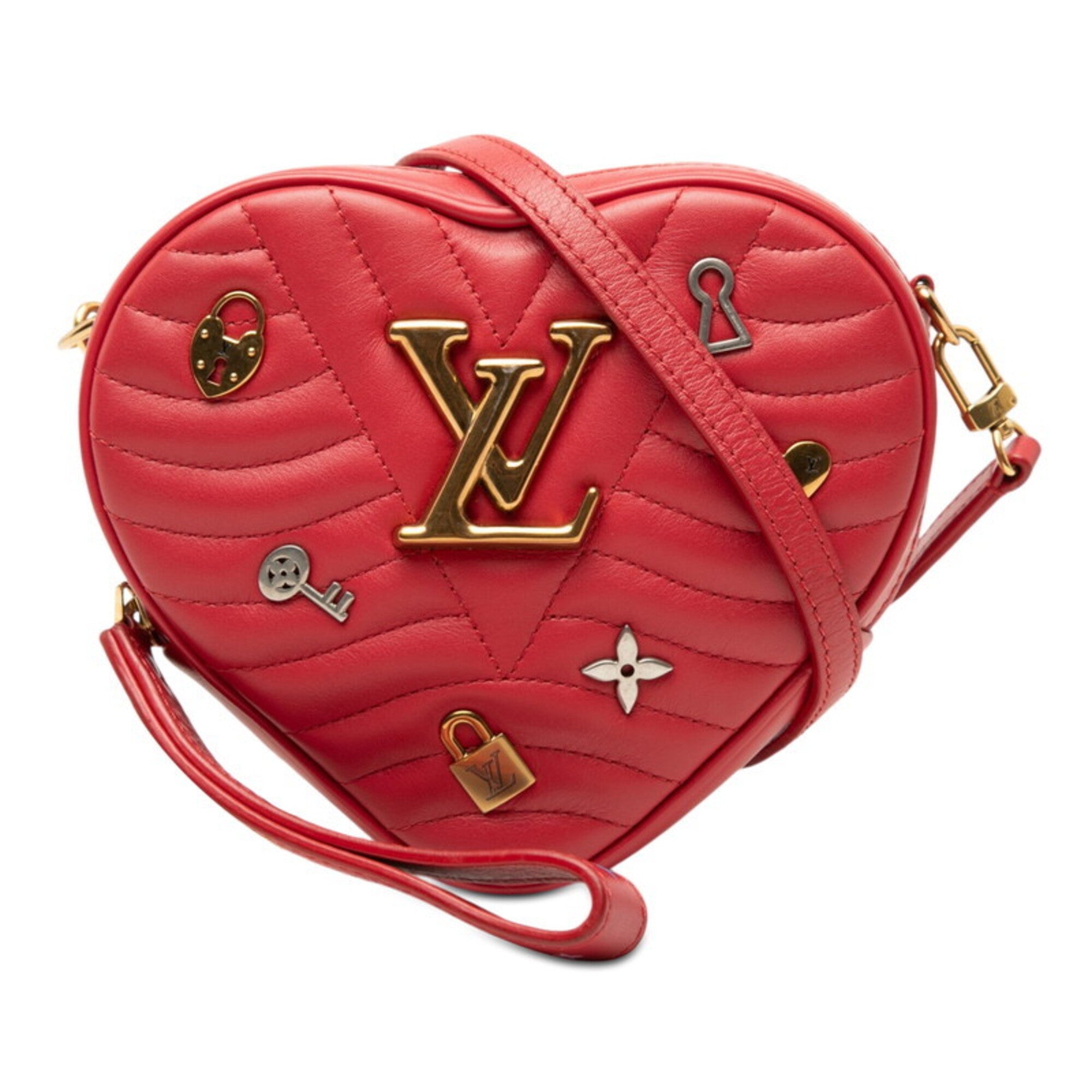 Louis Vuitton Red Color Leather Shoulder Bag (Pre-Owned)