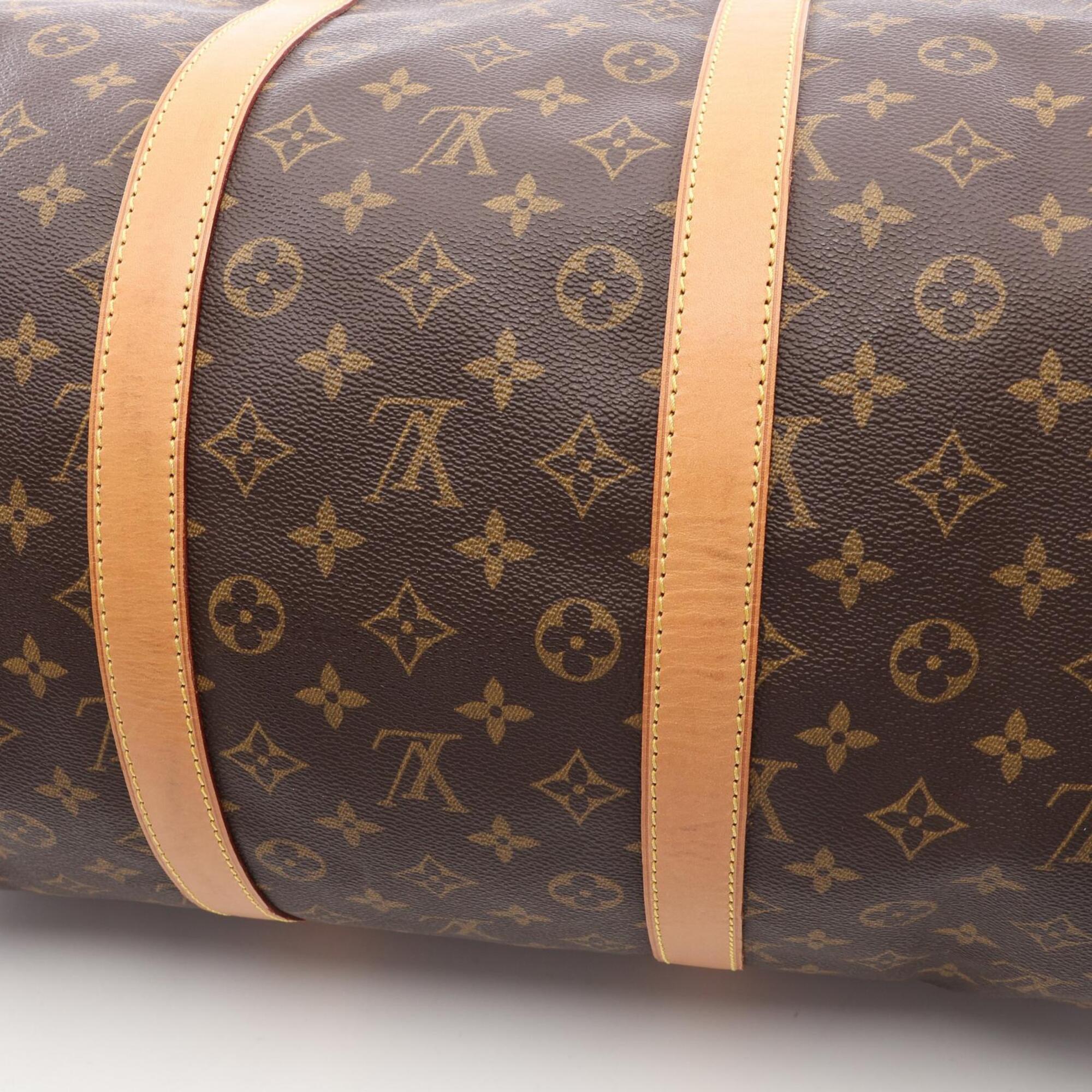 Louis Vuitton Brown Coated Canvas Leather Boston Bag Handbag (Pre-Owned)