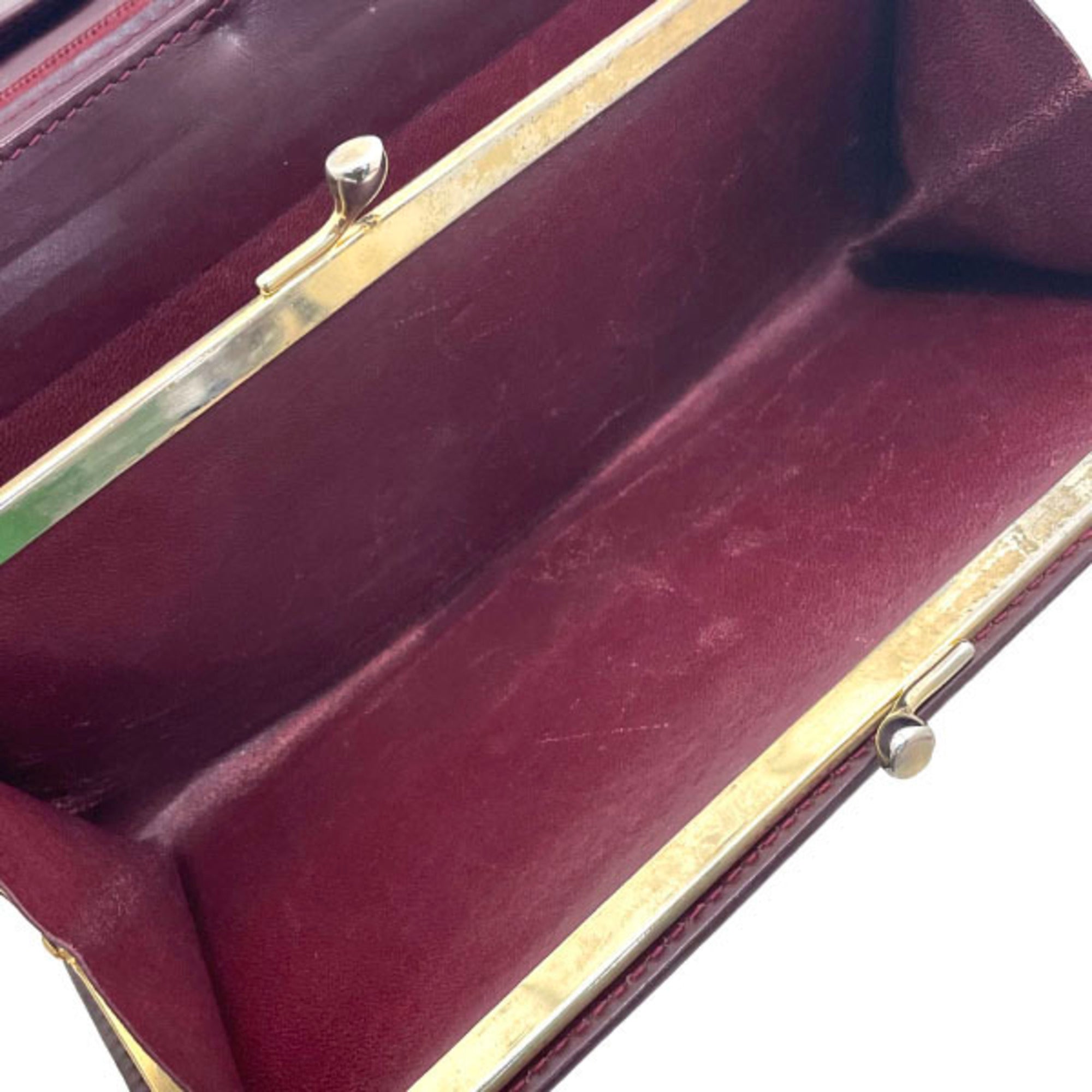 Gucci Bordeaux Leather Long Wallet (Bi-Fold) (Pre-Owned)