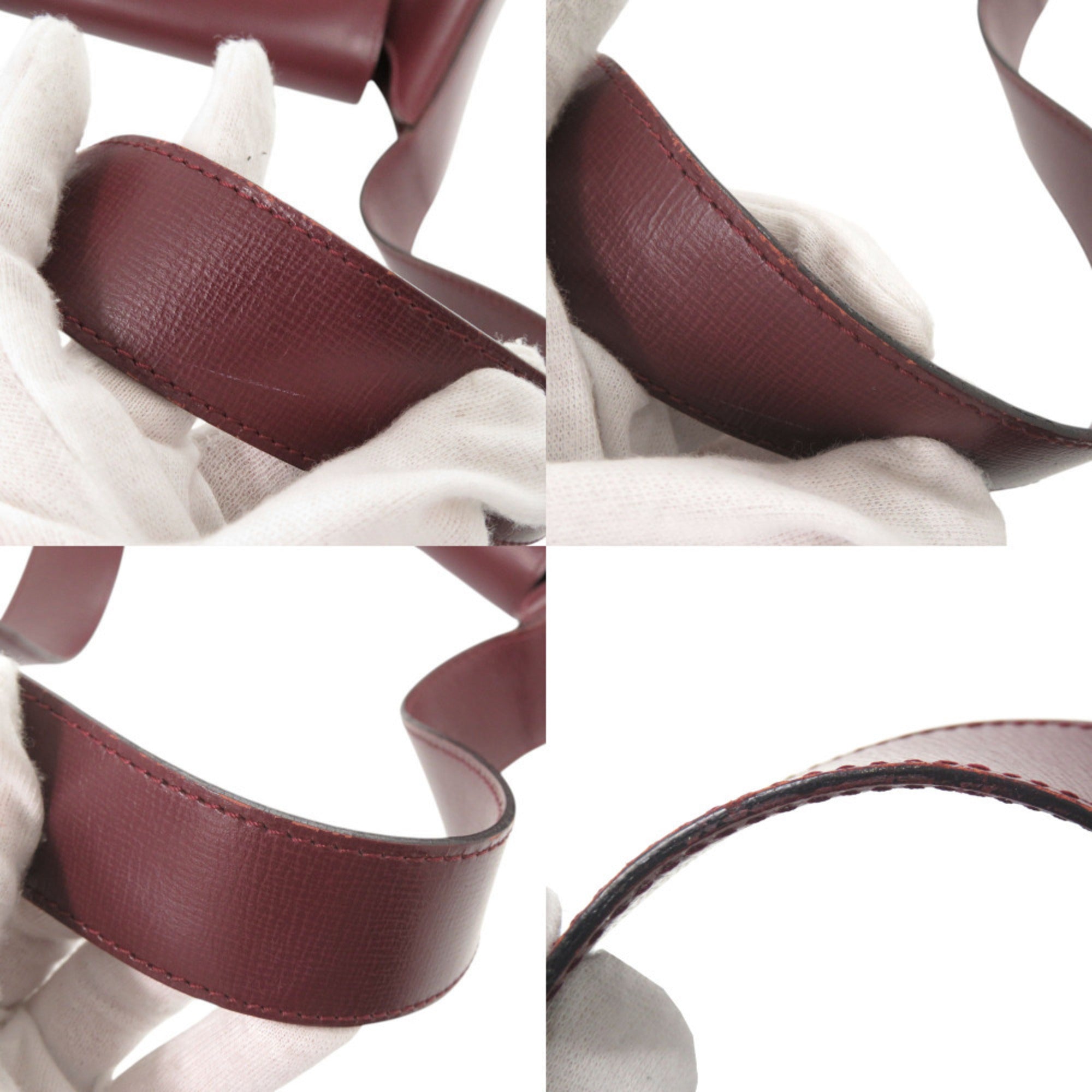 Cartier Bordeaux Leather Shoulder Bag (Pre-Owned)
