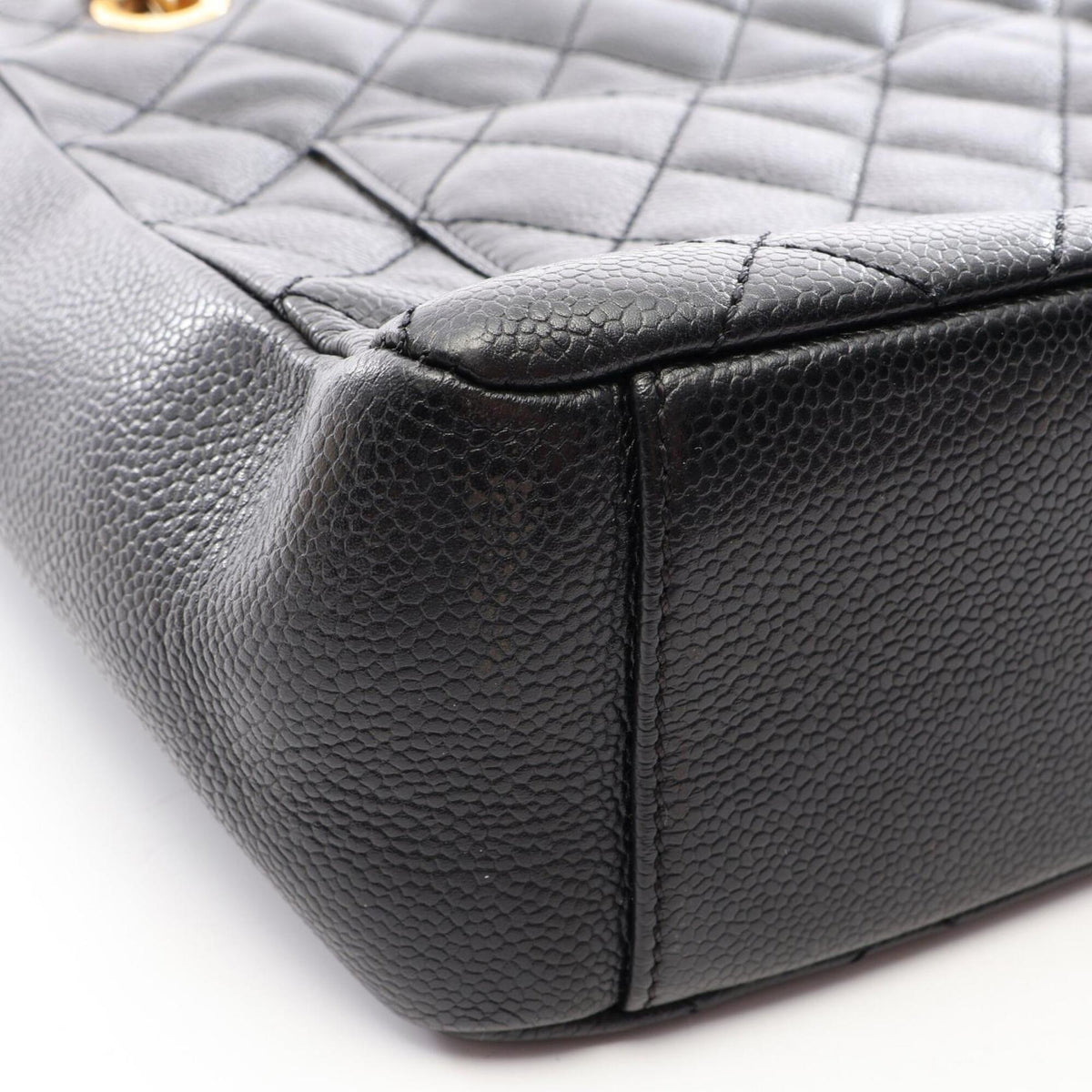 Chanel Black Grained Calfskin Handbag Tote Bag (Pre-Owned)