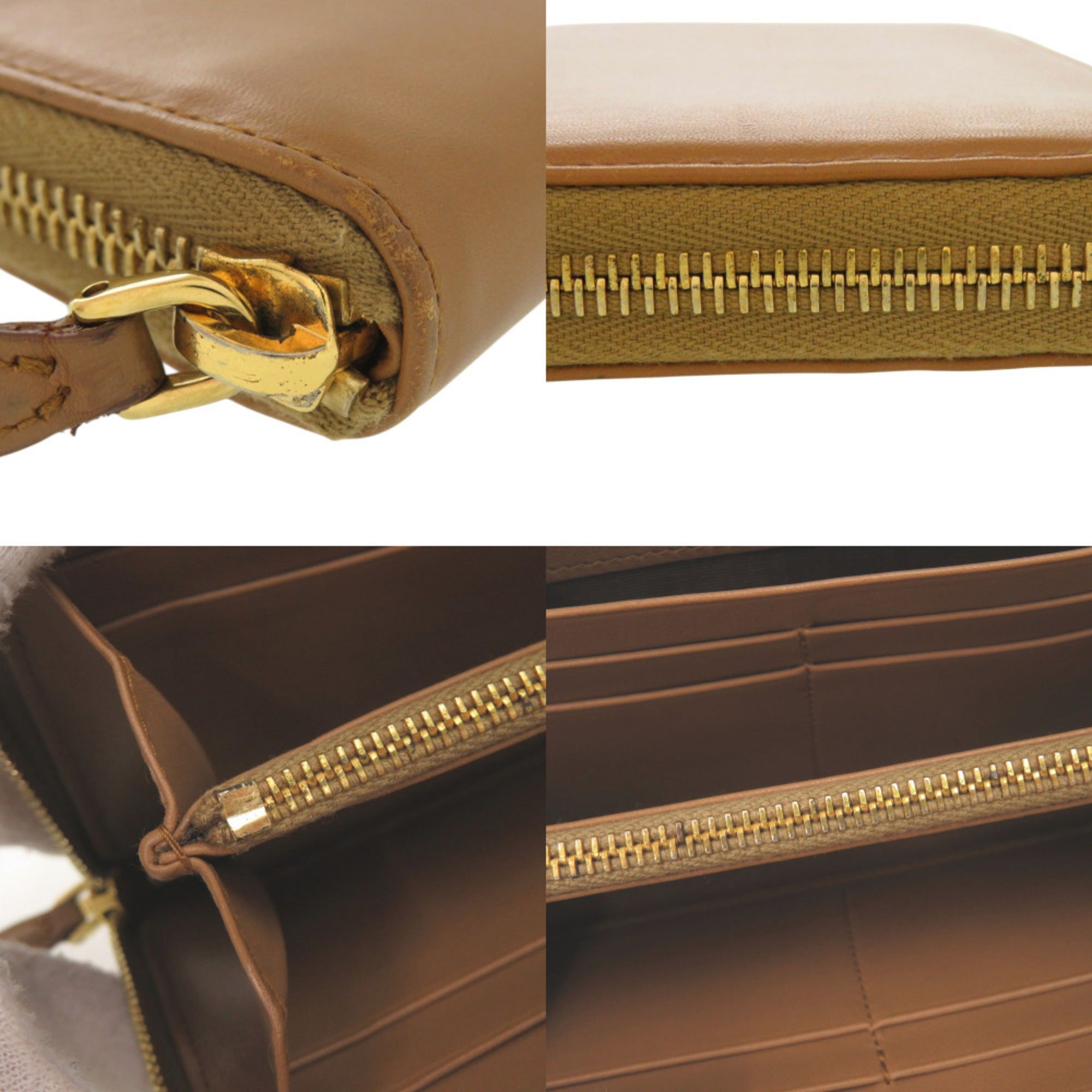Prada Brown Camel Leather Long Wallet (Bi-Fold) (Pre-Owned)