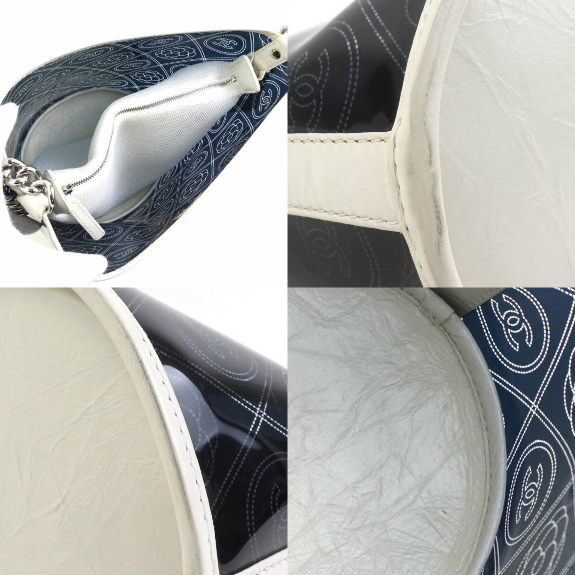Chanel Black White Pvc Leather Shoulder Bag (Pre-Owned)
