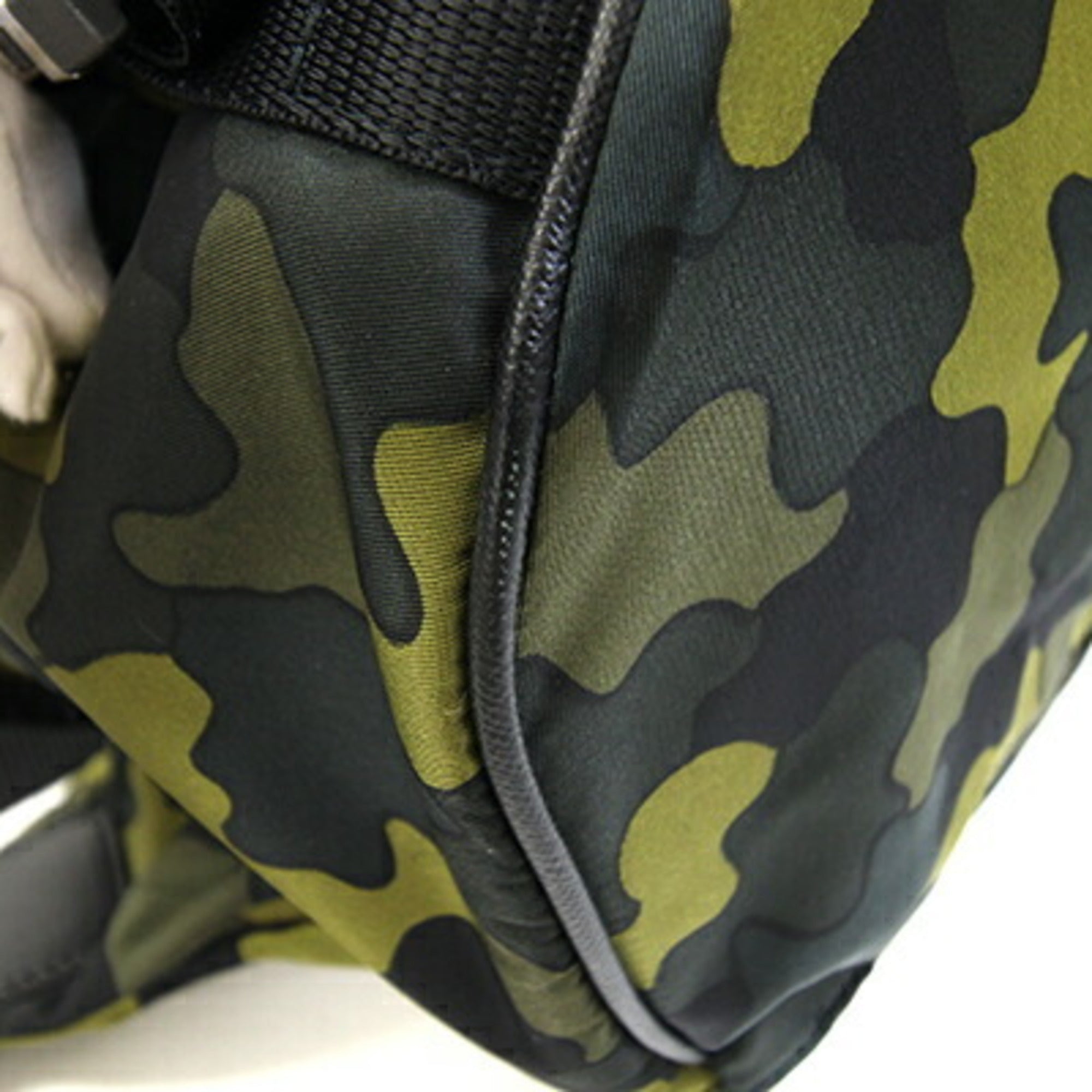 Prada Khaki Nylon Leather Sling Bag (Pre-Owned)