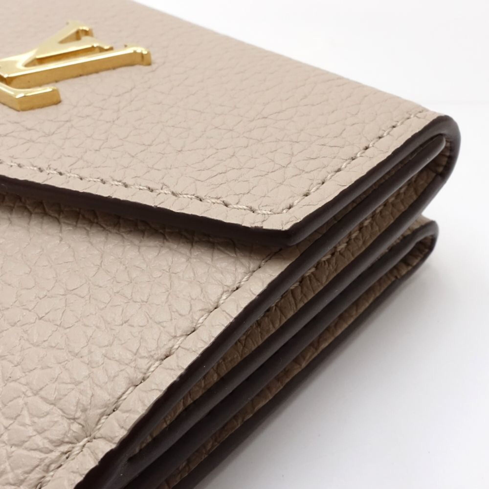Louis Vuitton Grayish Leather Wallet (Tri-Fold) (Pre-Owned)