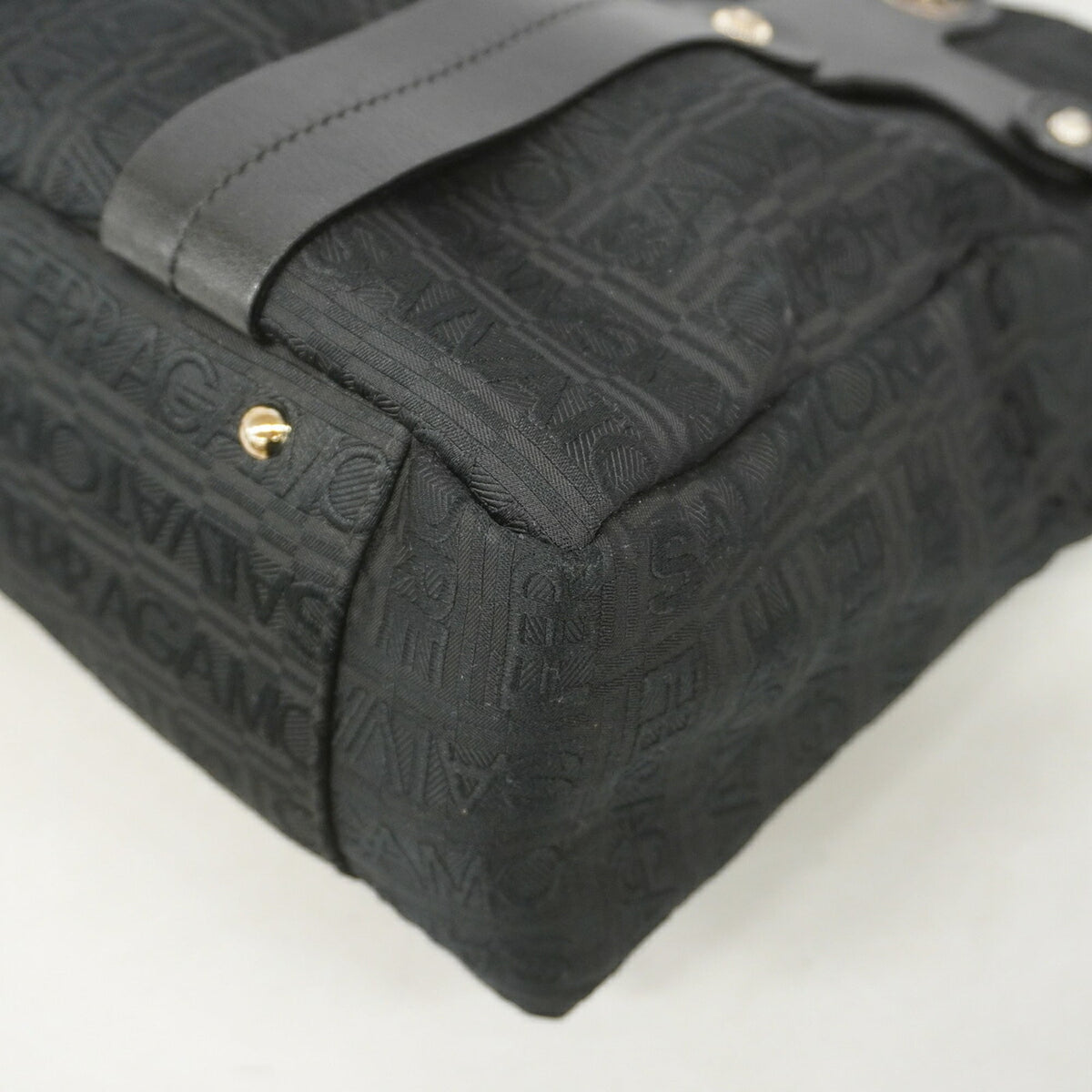 Salvatore Ferragamo Black Canvas Tote Bag (Pre-Owned)