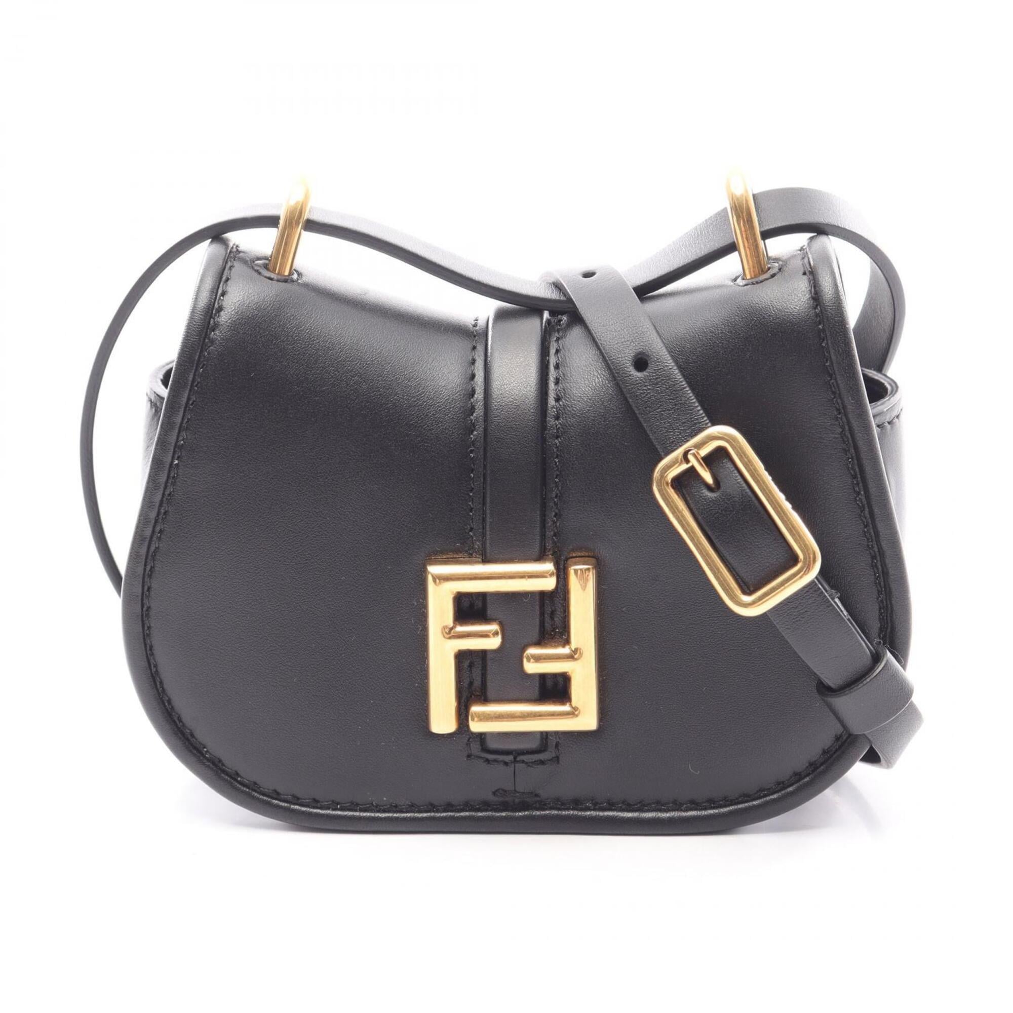 Fendi Black Leather Handbag Shoulder Bag (Pre-Owned)