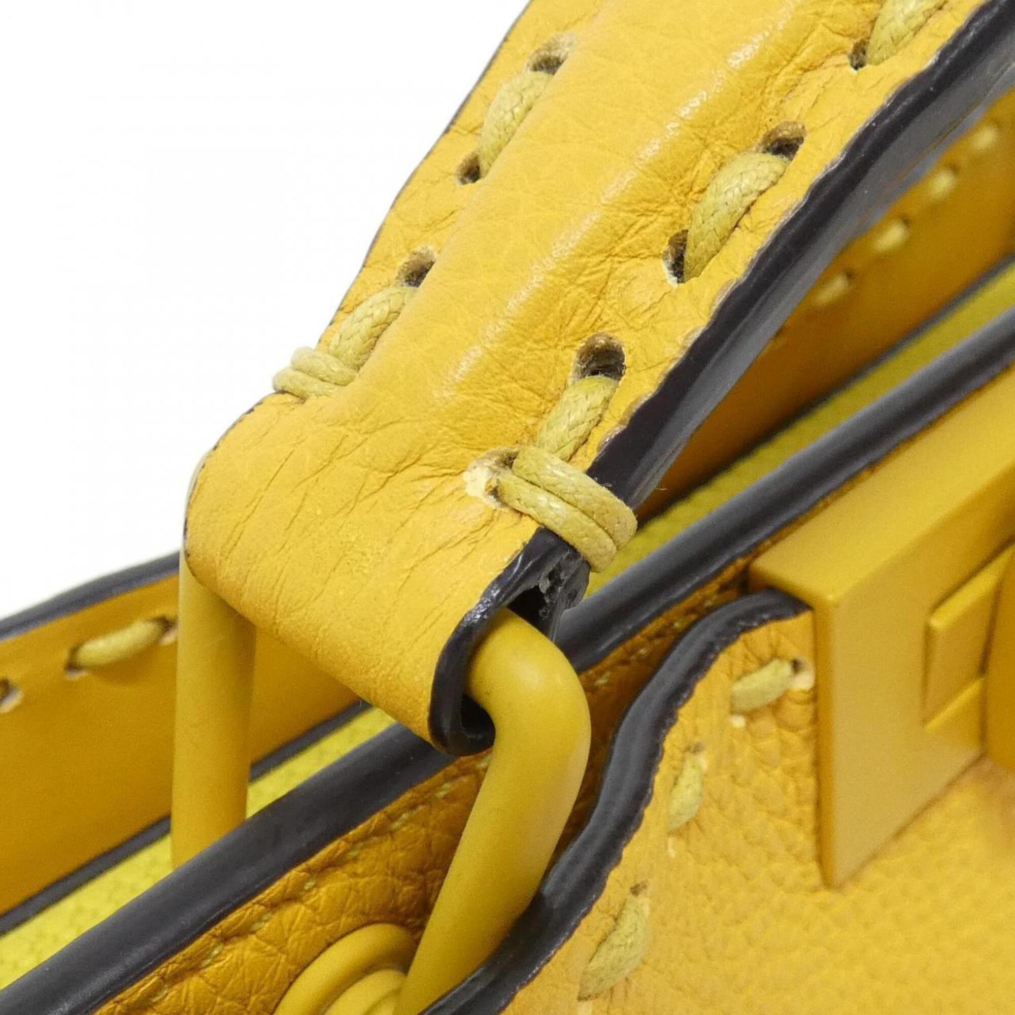 Fendi Yellow Leather Handbag Pouch (Pre-Owned)