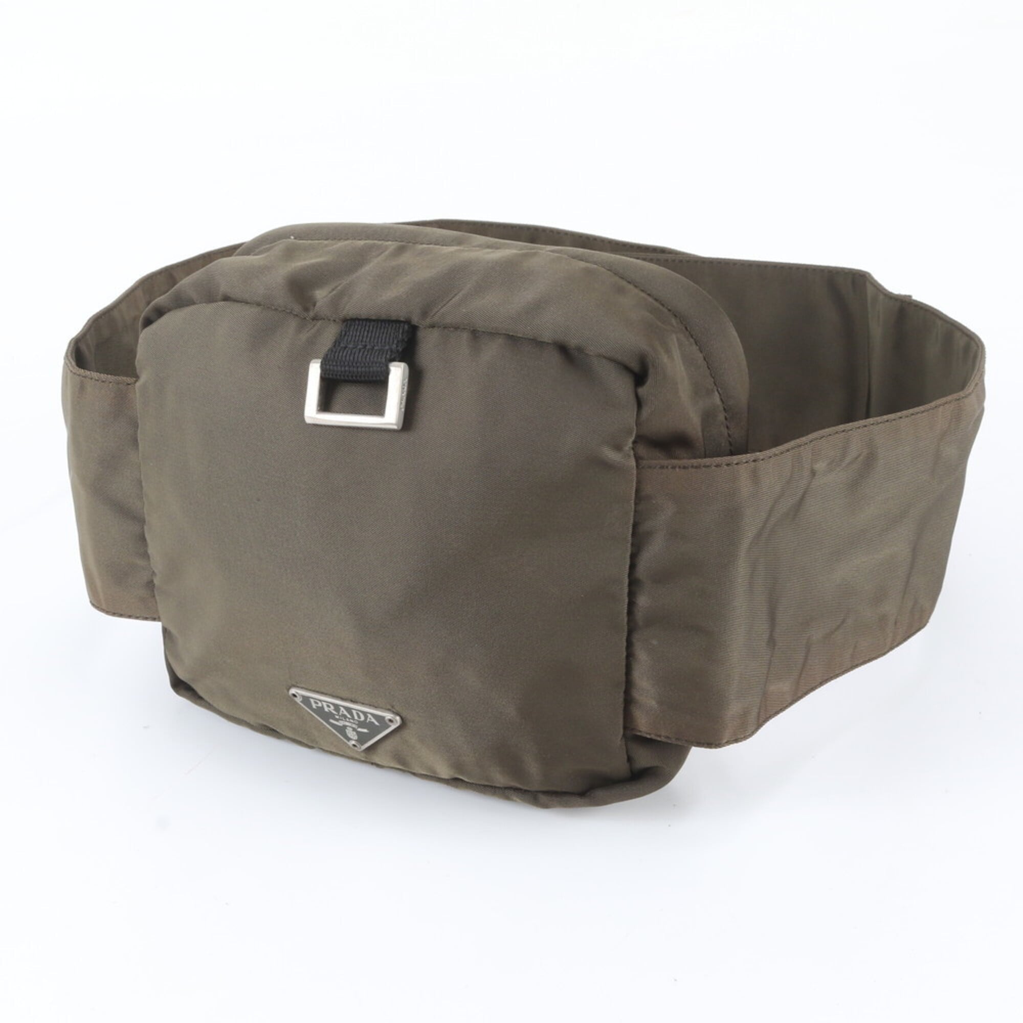 Prada Green Khaki Nylon Handbag Pouch (Pre-Owned)