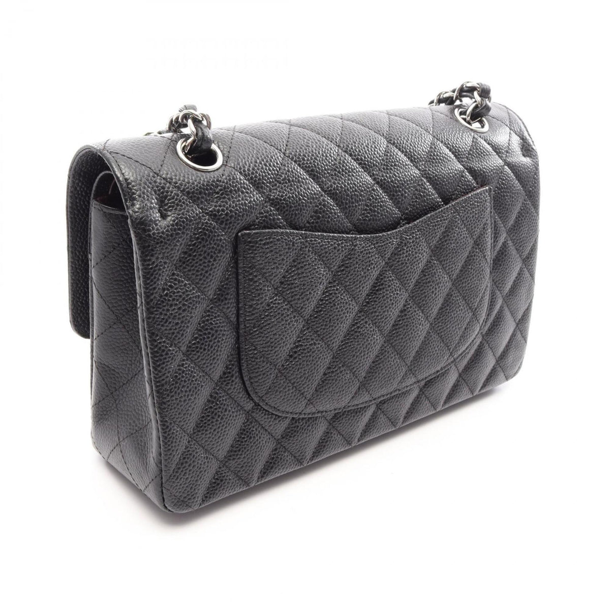 Chanel Black Grained Calfskin Handbag Shoulder Bag (Pre-Owned)