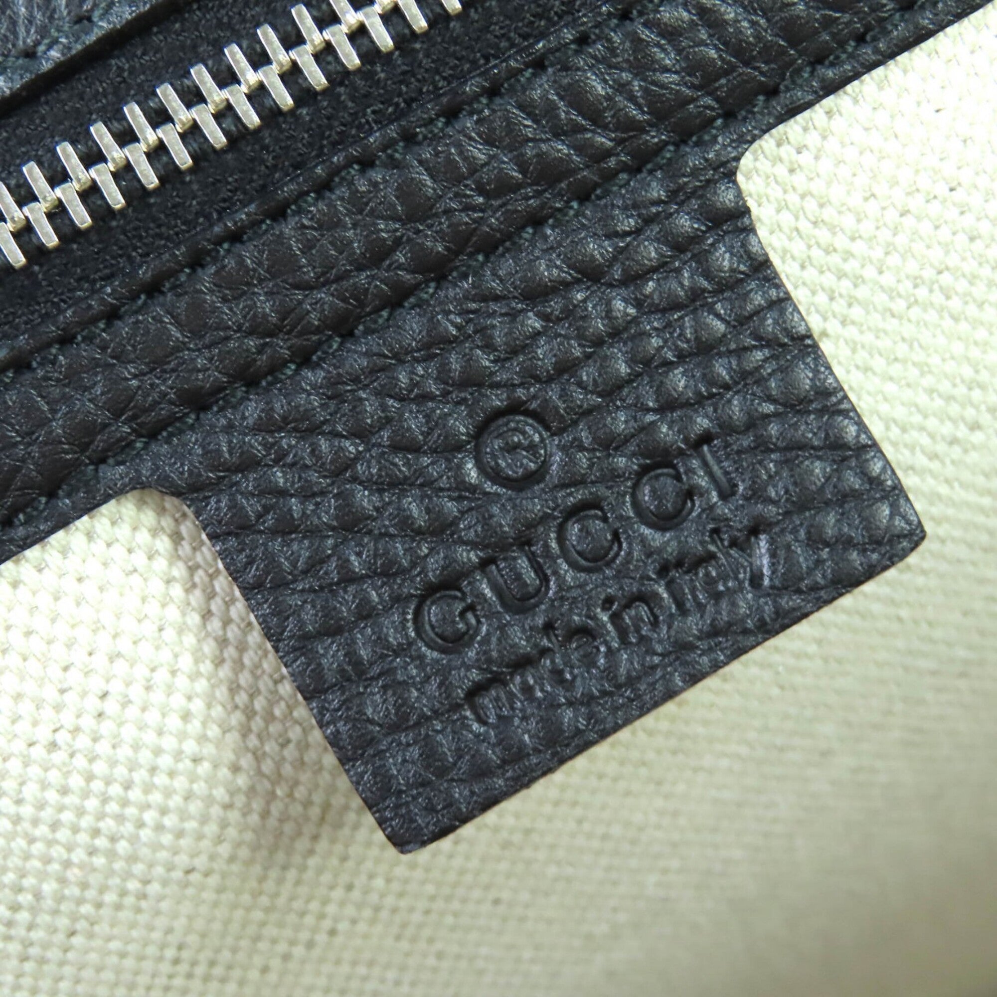 Gucci Black Leather Handbag Shoulder Bag (Pre-Owned)