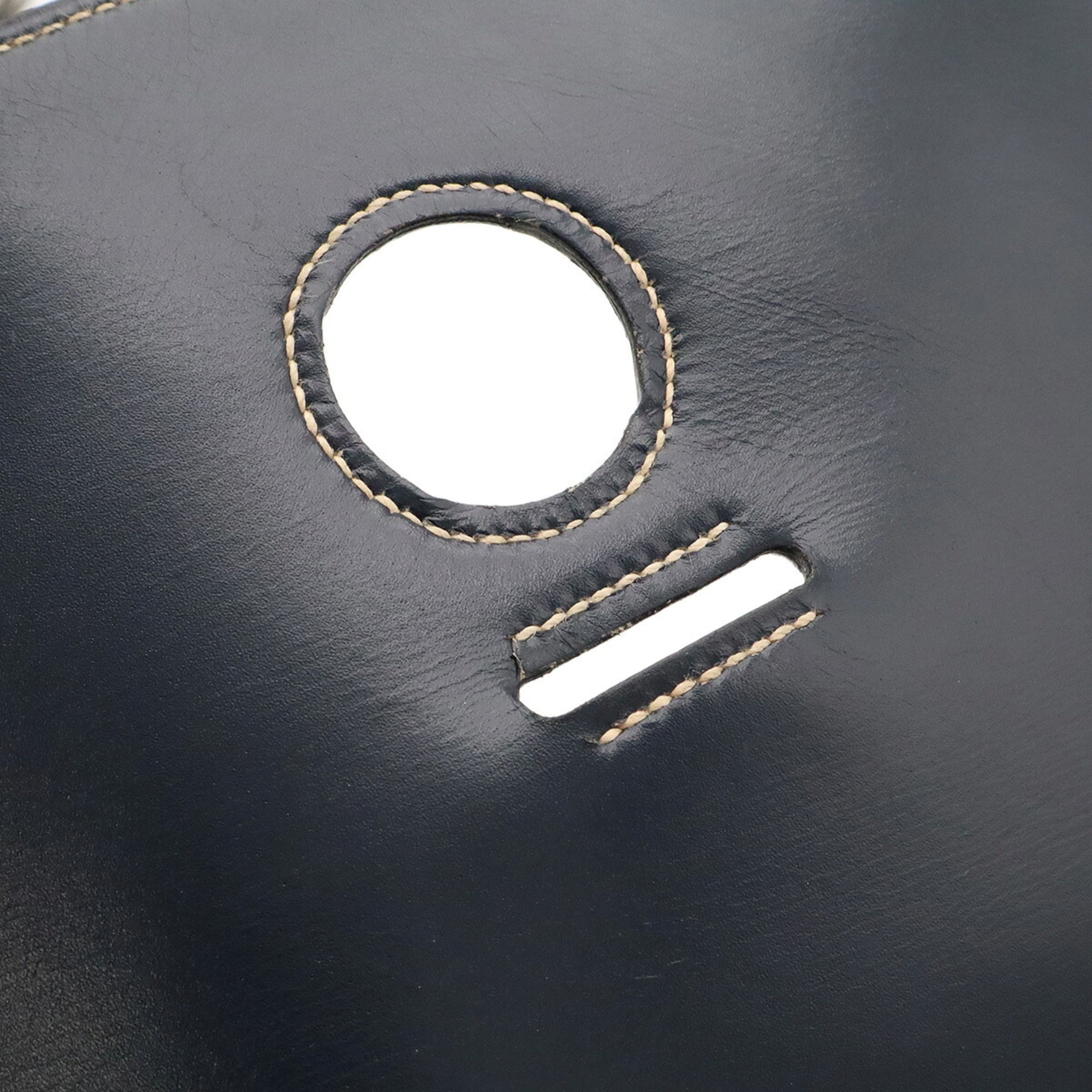 Hermes Navy Box Calf Leather Pochette Shoulder Bag (Pre-Owned)