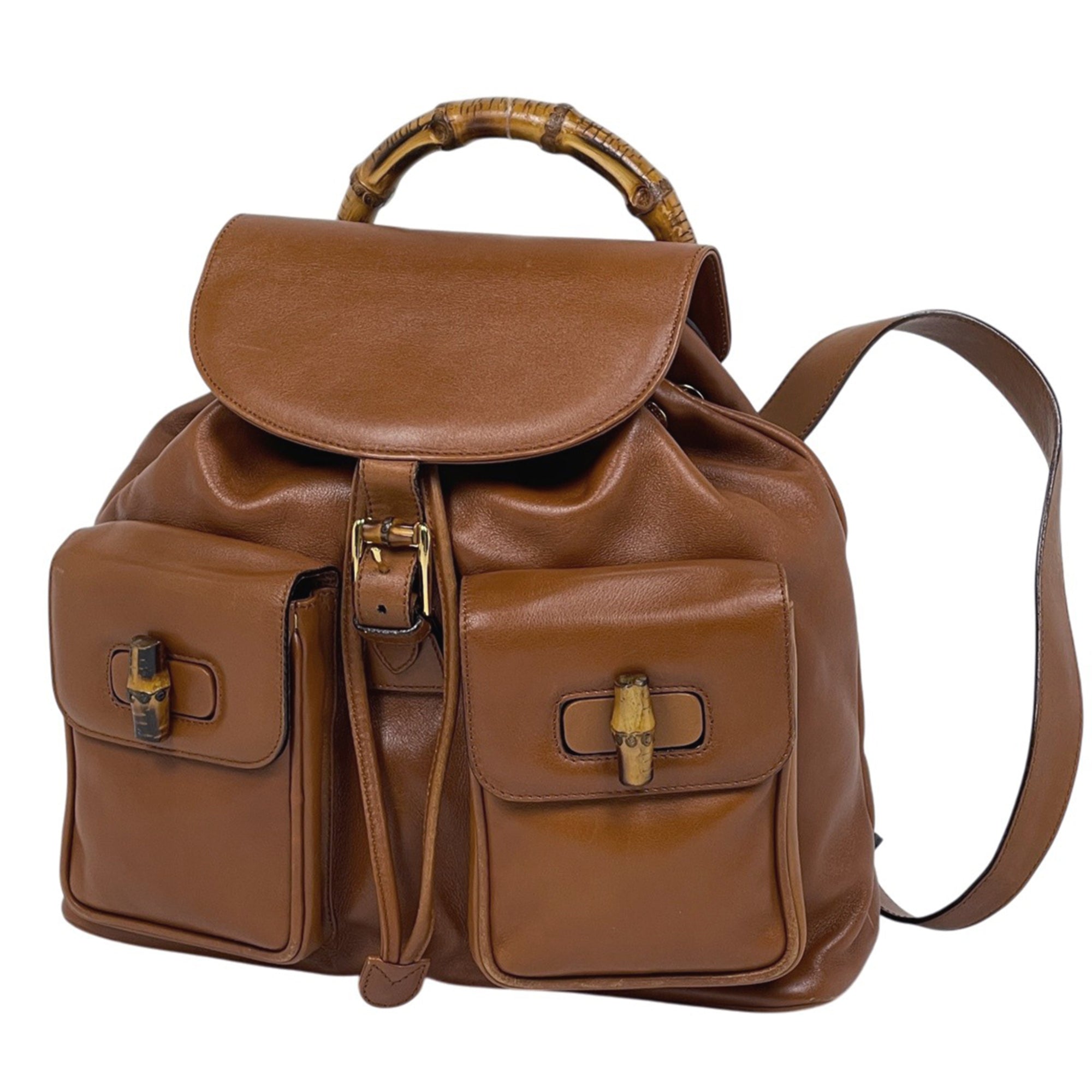 Gucci Brown Leather Backpack (Pre-Owned)