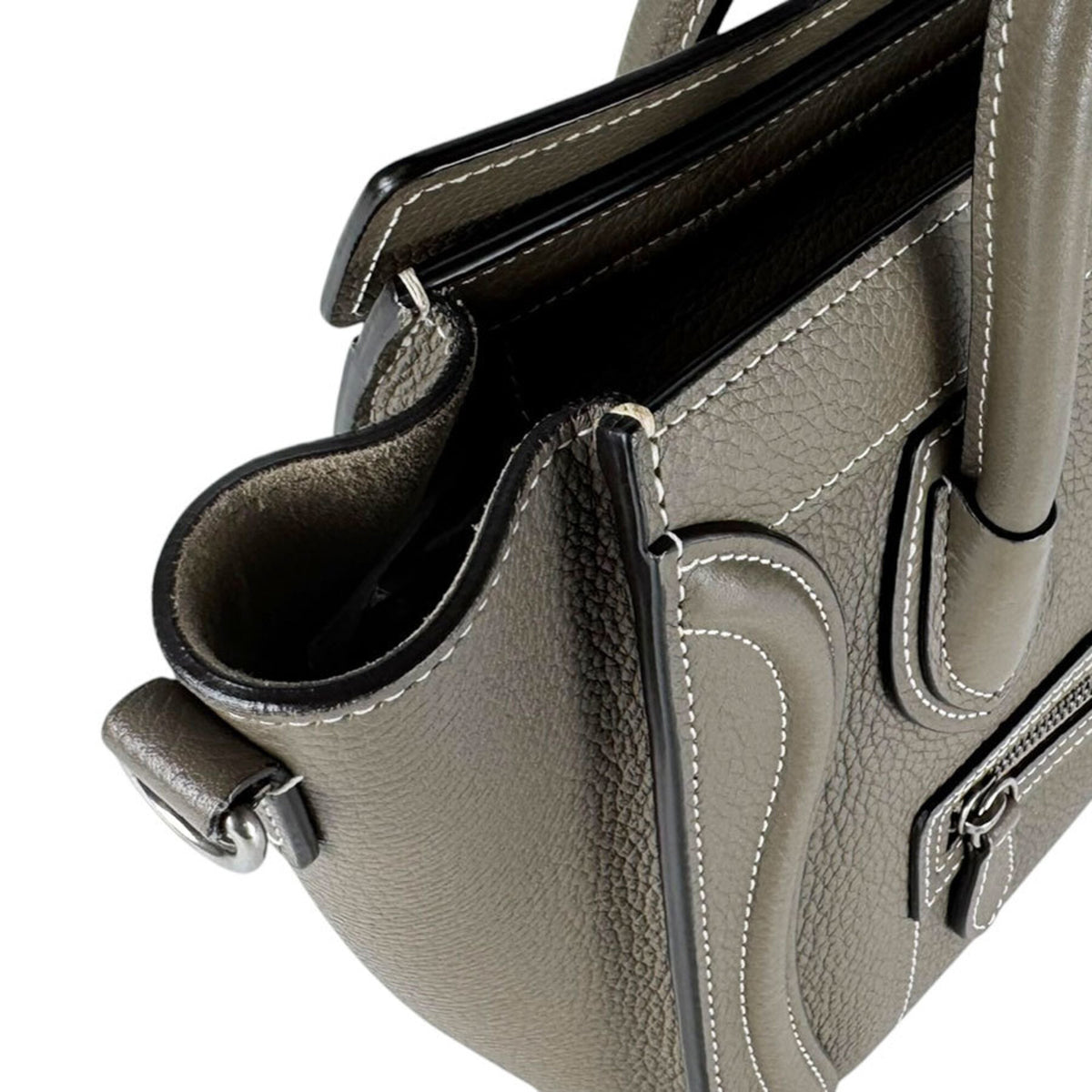 Celine Grayish Leather Handbag Shoulder Bag (Pre-Owned)