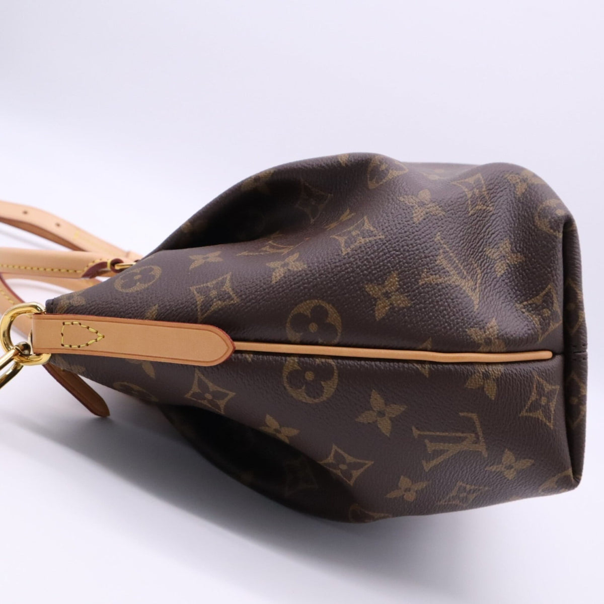 Louis Vuitton Monogram Beige Brown Coated Canvas Leather Handbag Shoulder Bag (Pre-Owned)