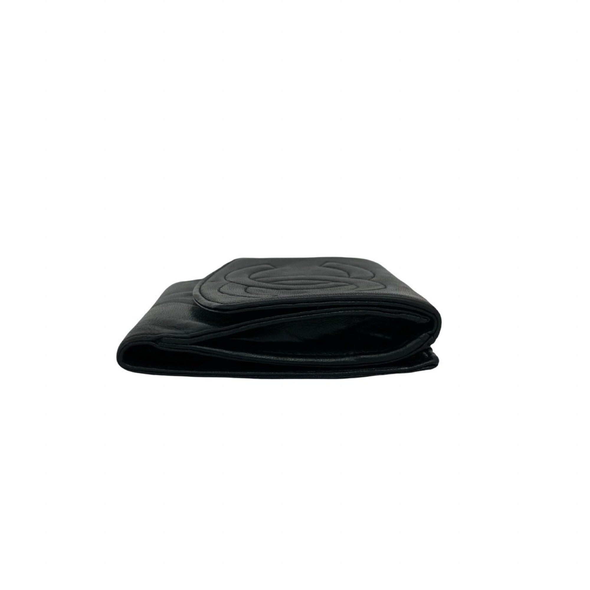 Chanel Black Leather Wallet (Bi-Fold) (Pre-Owned)