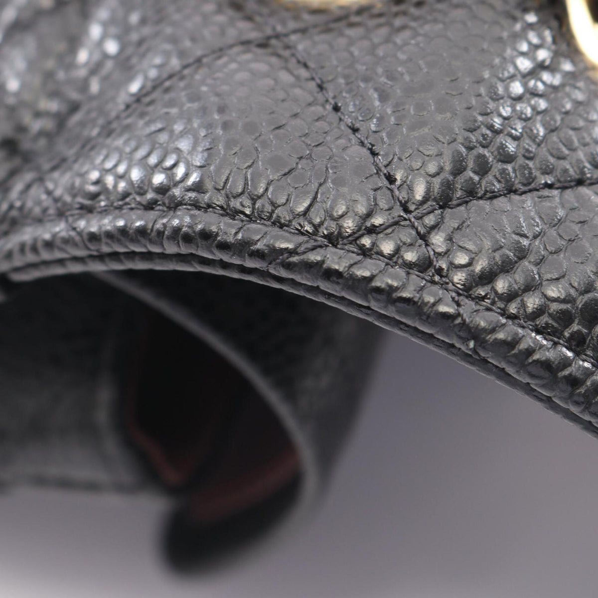 Chanel Black Leather Handbag Shoulder Bag (Pre-Owned)
