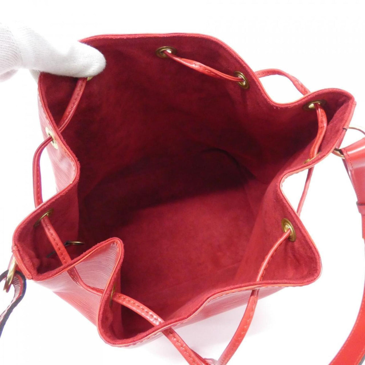 Louis Vuitton Red Color Leather Shoulder Bag (Pre-Owned)