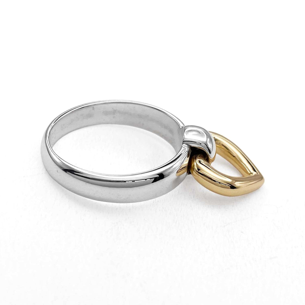 Hermes Gold Silver Yellow Gold (18K) Silver 925 Band Ring (Pre-Owned)