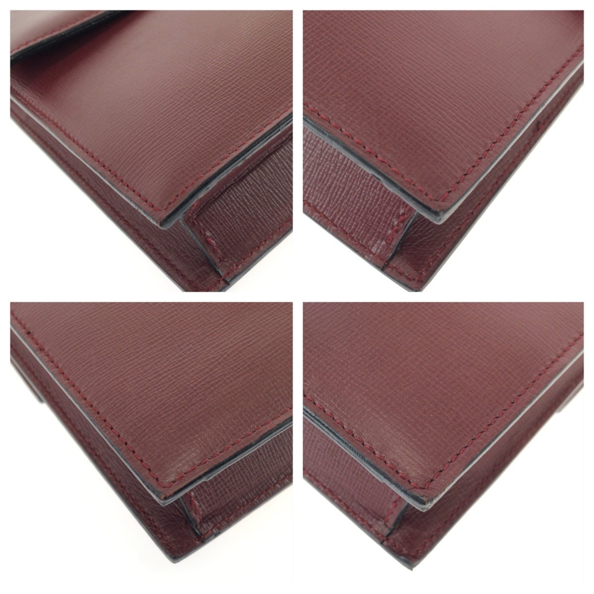 Cartier Bordeaux Wine Red Leather Clutch Bag (Pre-Owned)