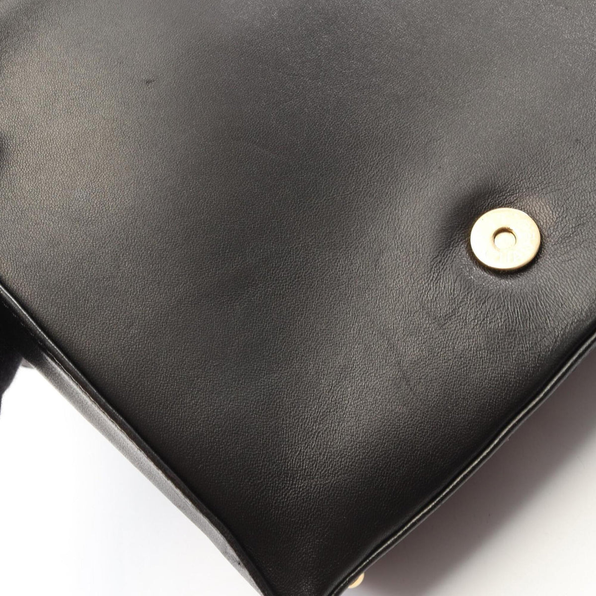 Chanel Black Leather Handbag Shoulder Bag (Pre-Owned)